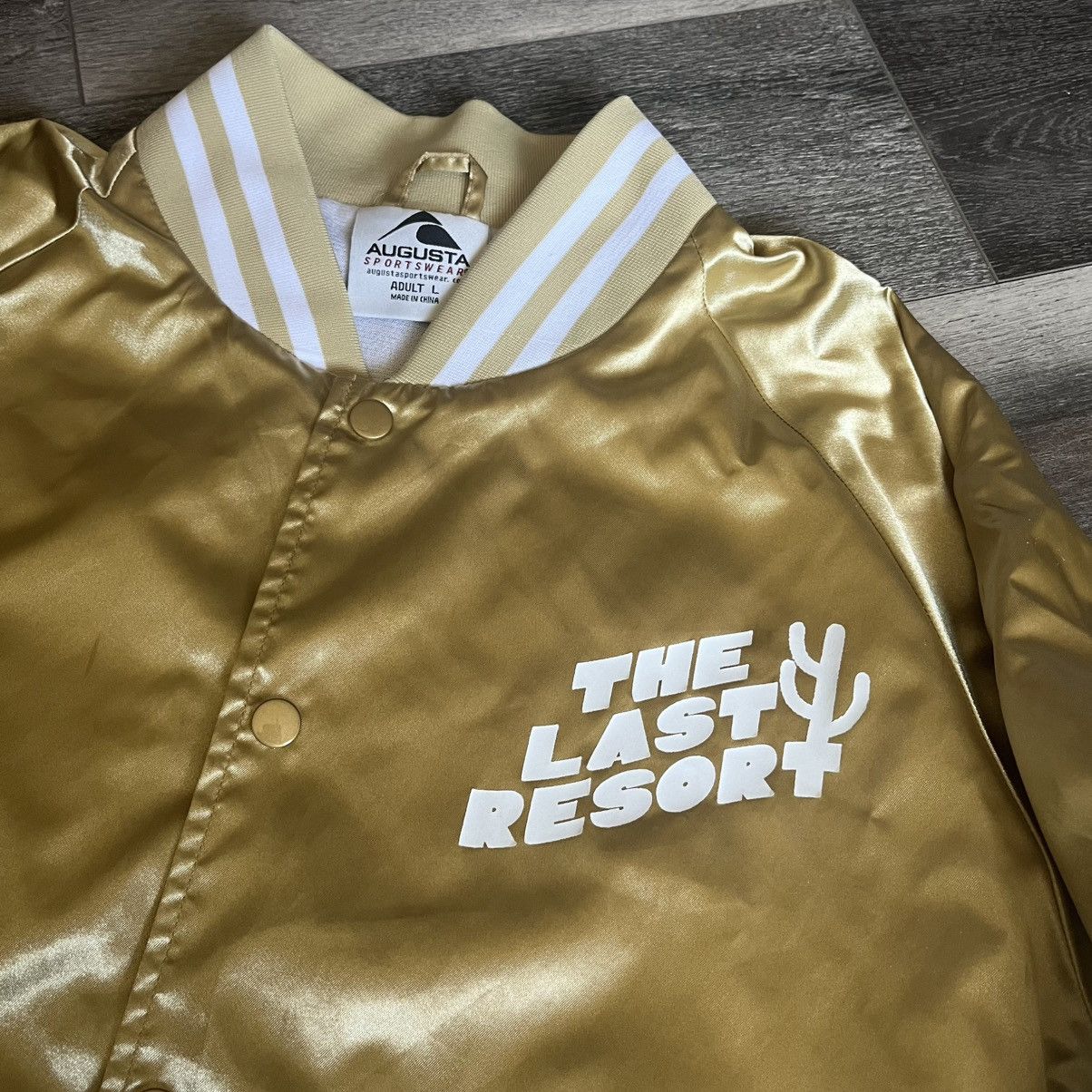 Band Tees × Vintage Midland The Last Resort Gold Satin Bomber Jacket Indie Band Size US L / EU 52-54 / 3 - 4 Thumbnail