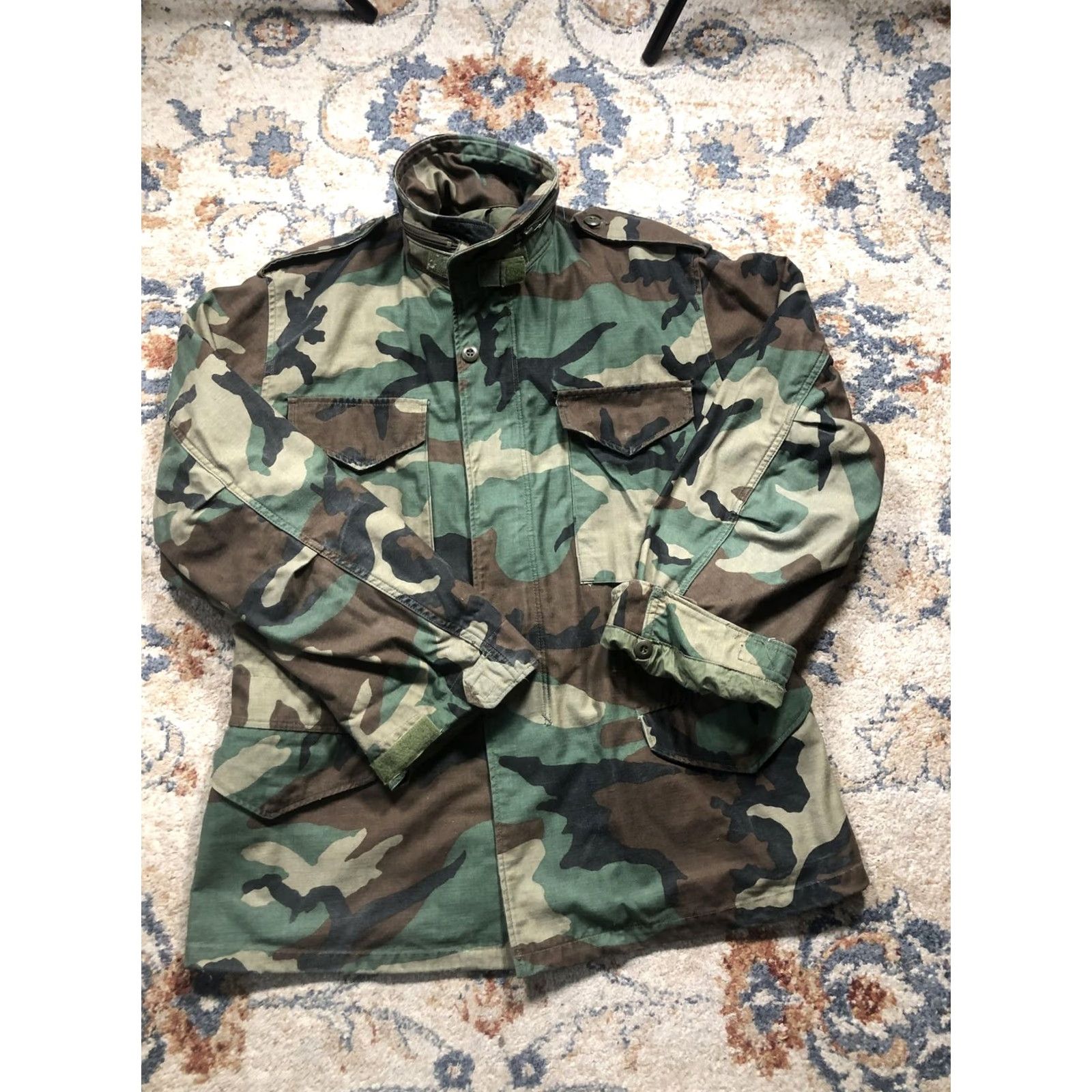 Vintage VINTAGE US Army M65 Field Jacket Mens Medium Woodland Camo Cold Weather 80s Size US M / EU 48-50 / 2 - 2 Thumbnail