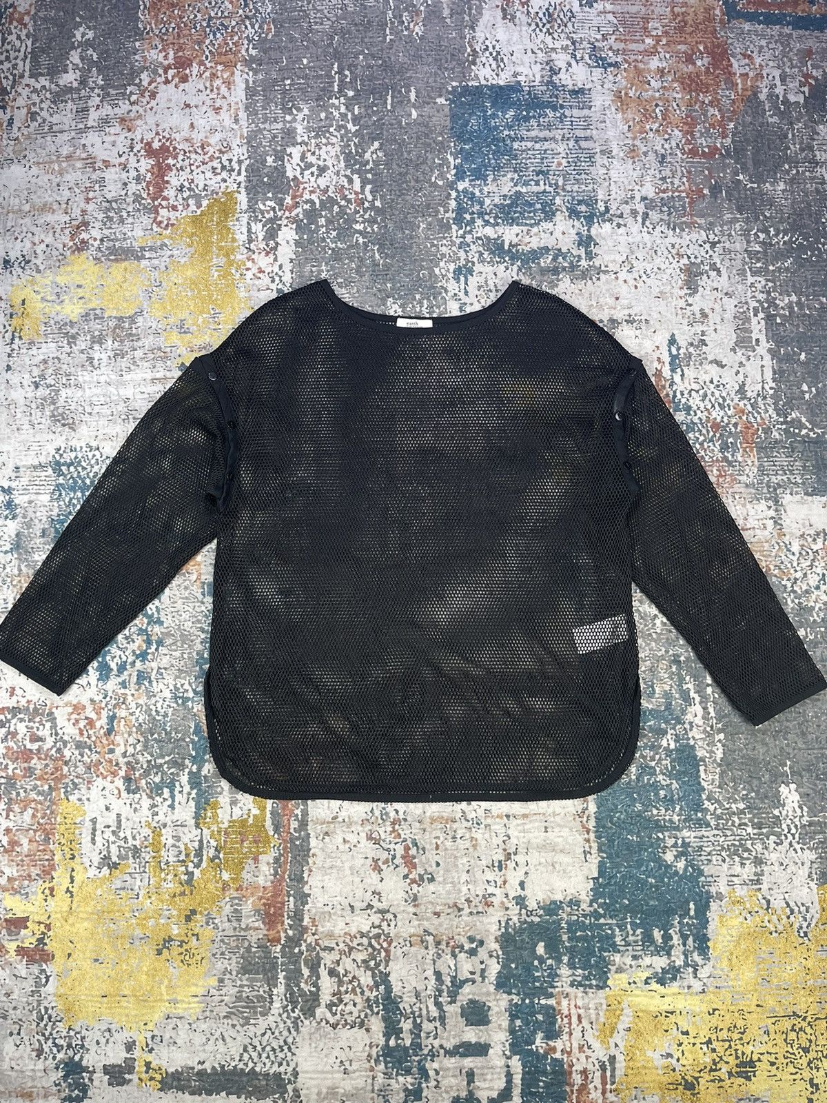 Japanese Brand Earth Music Ecology Attachable Sleeve Fish Net Overshirt Size ONE SIZE - 3 Thumbnail