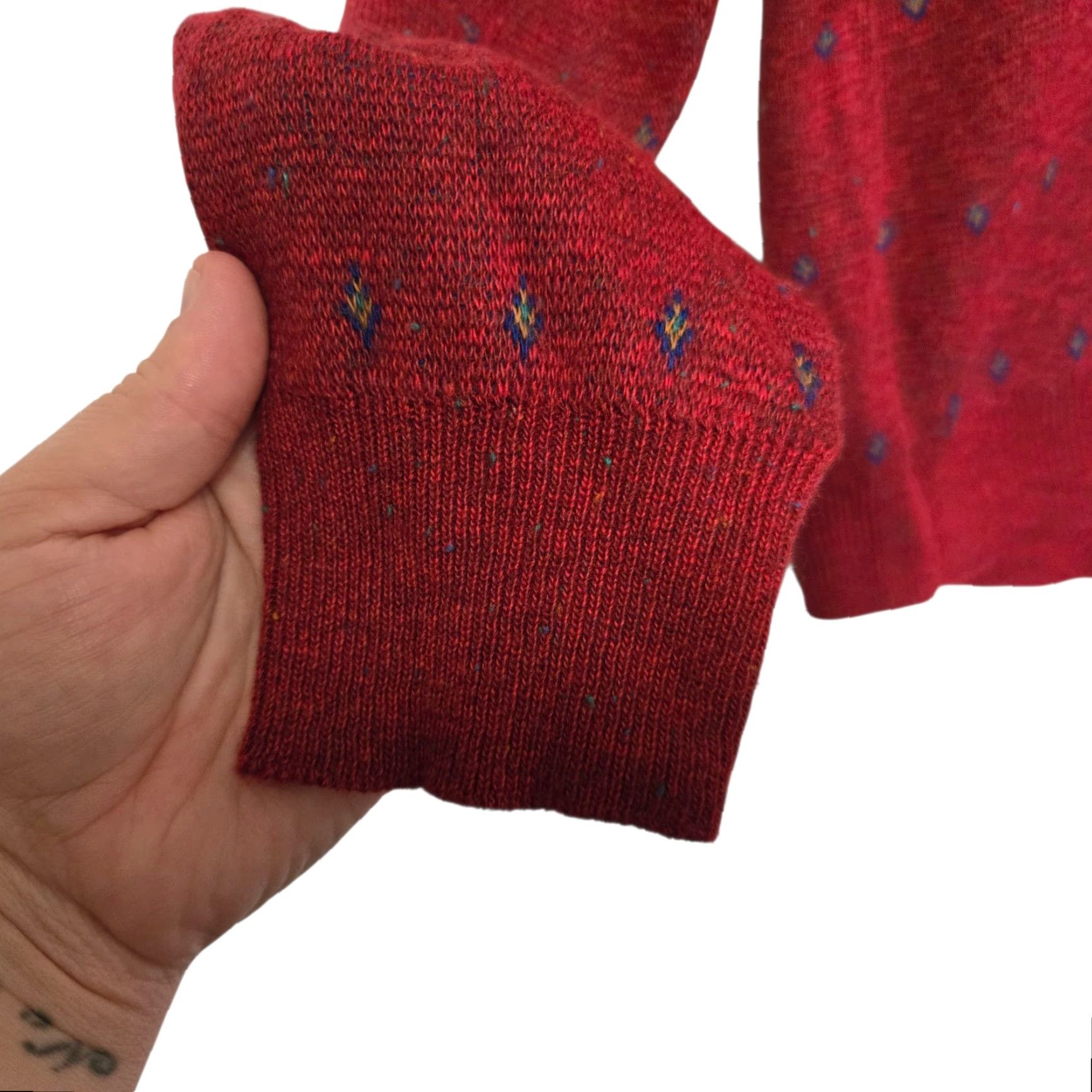 Vintage VINTAGE Robert Bruce Sweater Mens XL Red V Neck Union Made Designer USA Sweater Properly Keywords Size US XL / EU 56 / 4 - 4 Thumbnail