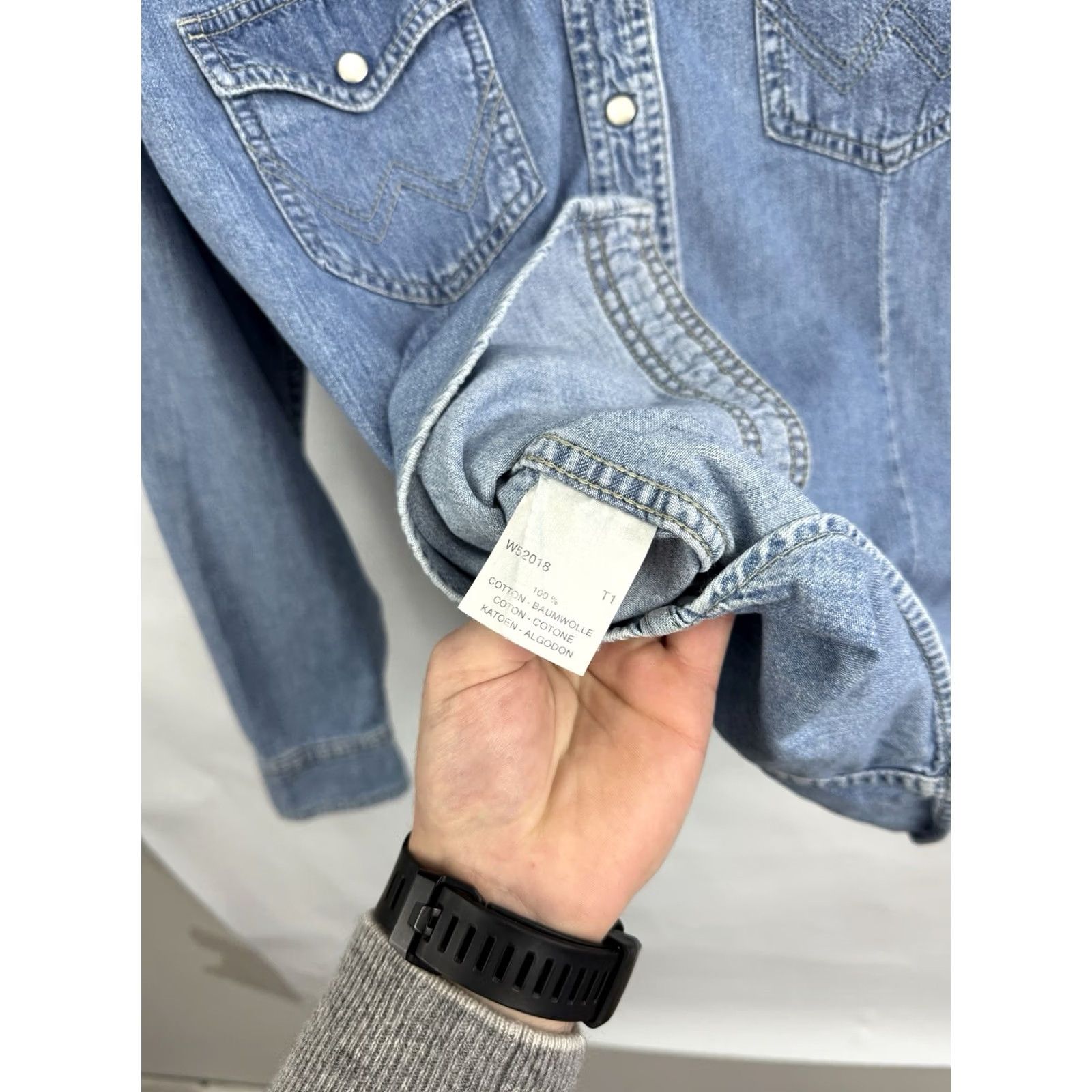 Wrangler VINTAGE Wrangler Denim Shirt Western USA M Blue Women Button-Up Size M / US 6-8 / IT 42-44 - 7 Thumbnail