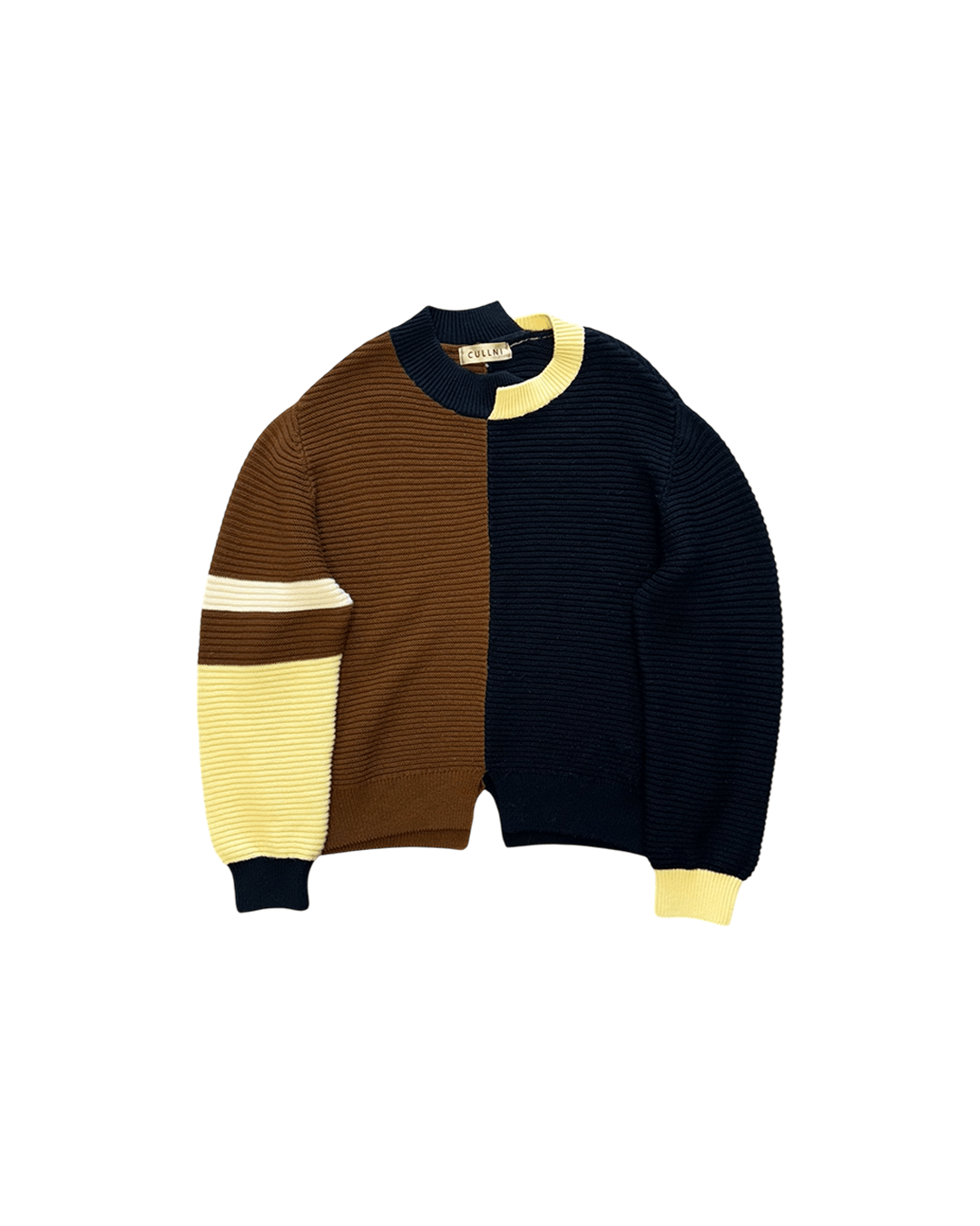 Japanese Brand Cullni AW20 Cutted Multi Color Sweater Size US S / EU 44-46 / 1 - 1 Thumbnail