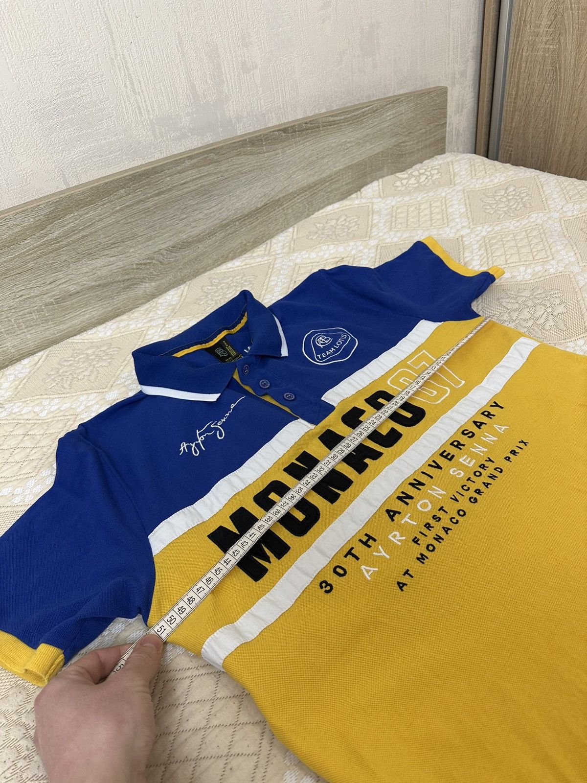 Formula 1 🔥 Ayrton Senna Team Lotus Polo T Shirt Racing Formula BMW Size US M / EU 48-50 / 2 - 7 Thumbnail