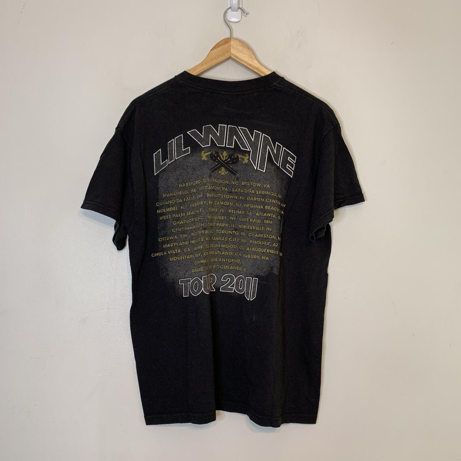 Lil Wayne Vintage 2011 Lil Wayne Tour Rap Shirt Black Size L Size US L / EU 52-54 / 3 - 3 Thumbnail
