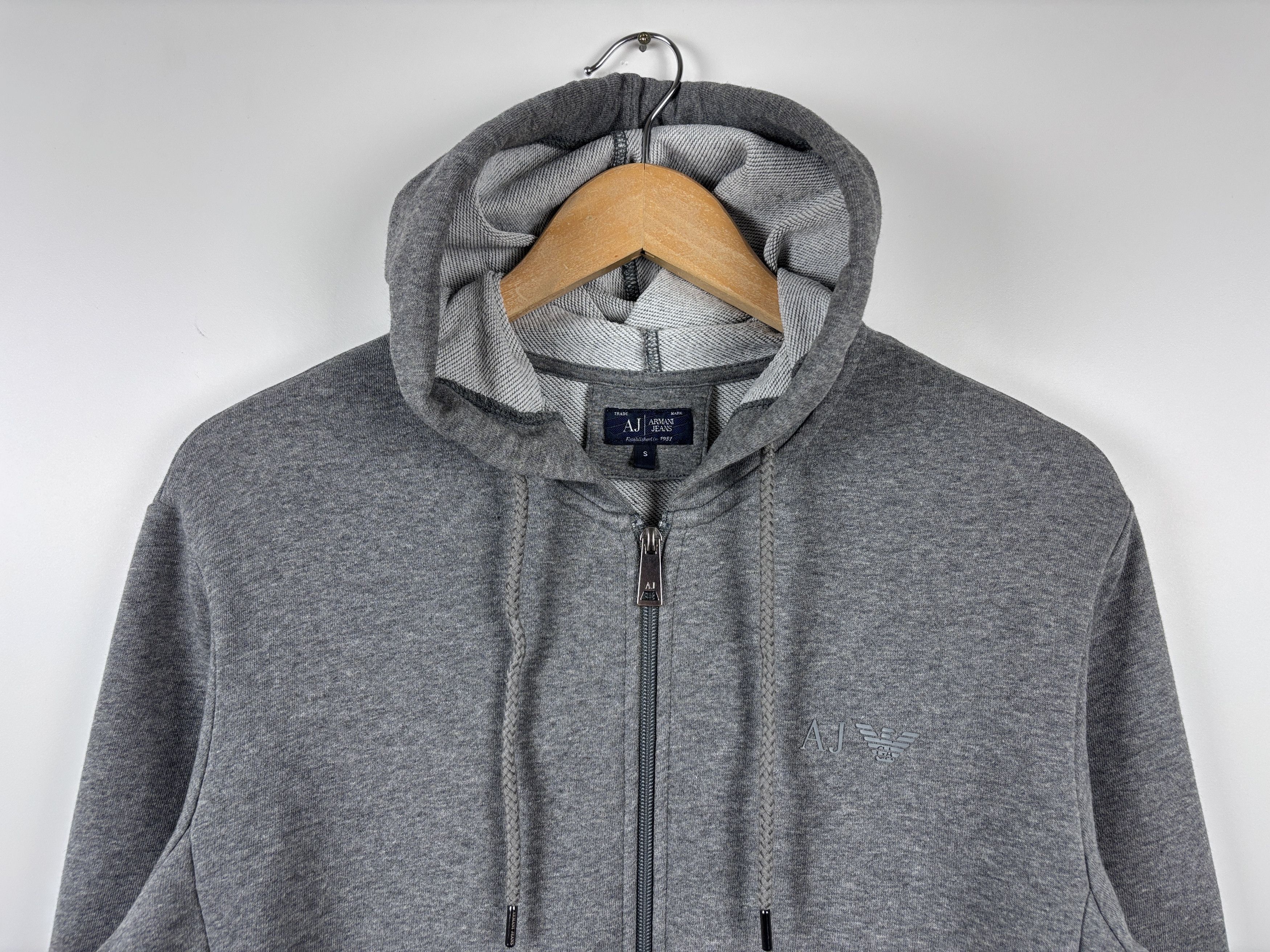 Armani Mens Armani Jeans Zip Hoodie Sweatshirt Gray Size S Size US S / EU 44-46 / 1 - 2 Thumbnail