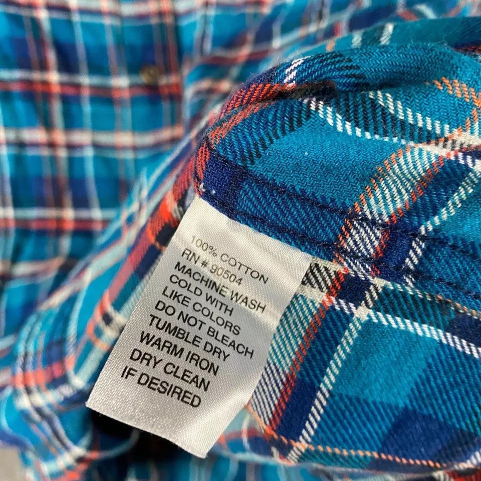 VSTR VSTR Flannel Men's Small Plaid Blue 100% Cotton Button Up S Size US S / EU 44-46 / 1 - 4 Thumbnail