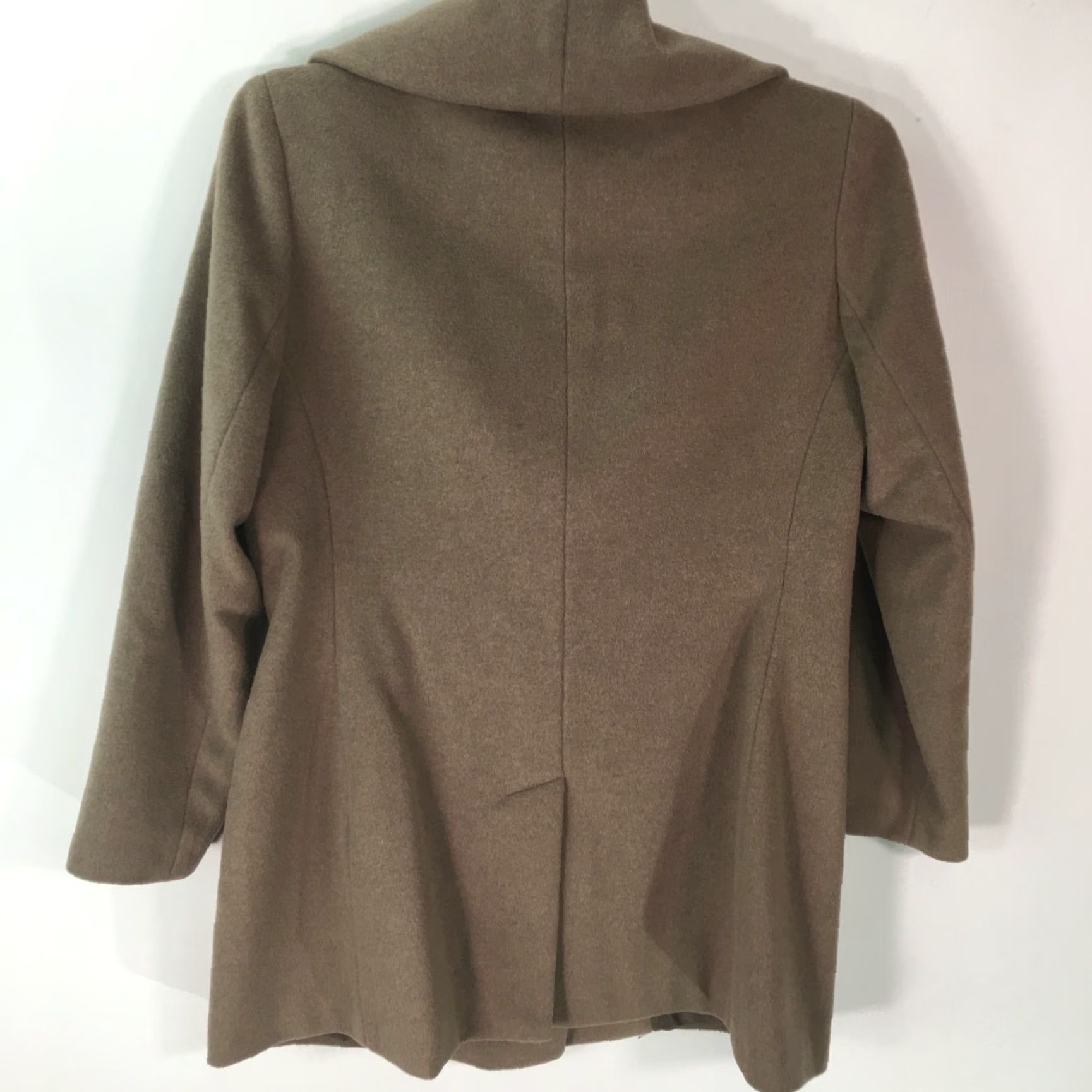 Calvin Klein Calvin Klein Womens Coat Wool Blend Beige Medium Long Sleeve Overcoat Size M / US 6-8 / IT 42-44 - 2 Thumbnail