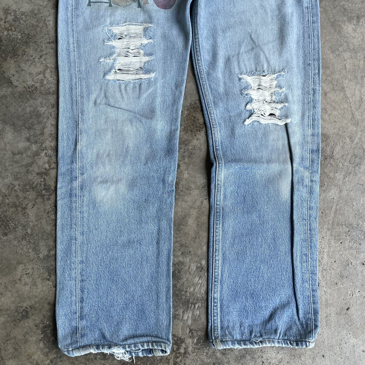 Levi's Vintage Clothing 🔥Vintage Levis 501 Custom Design Ripped Distress Denim Jeans Size US 30 / EU 46 - 3 Thumbnail