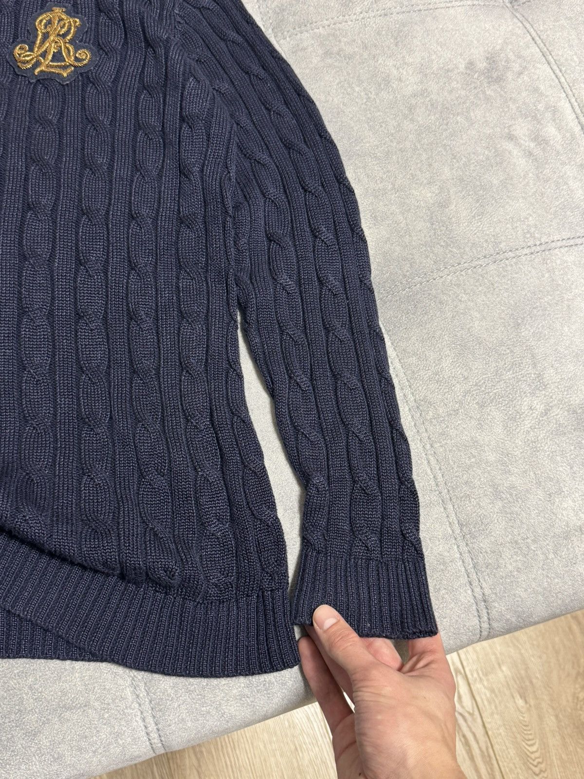 Polo Ralph Lauren × Vintage Vintage Polo Ralph Lauren cable knit sweater navy S M size Size US M / EU 48-50 / 2 - 9 Thumbnail