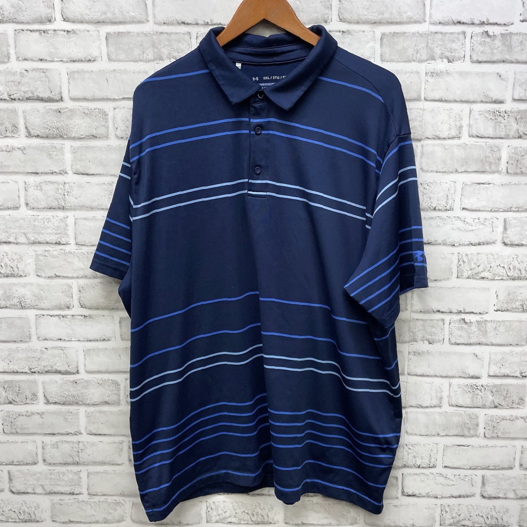 Under Armour Under Armour Polo Shirt The Playoff Polo Blue Athletic Mens 2XL Regular Color Blue Shirt Mens 2XL Baseball Football Golf Polo Size US XXL / EU 58 / 5 - 2 Thumbnail