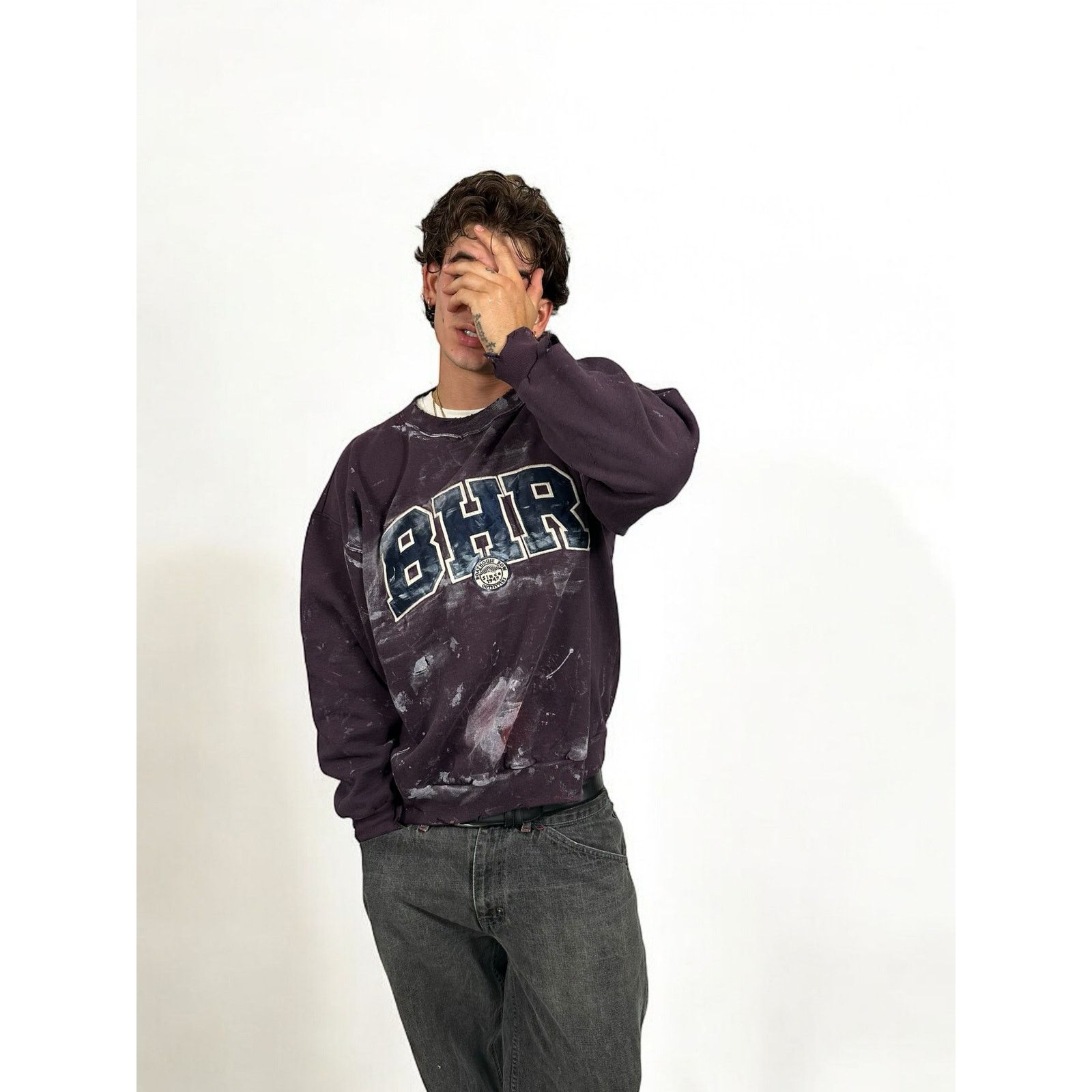 Vintage Vintage BHR THRASHED CREWNECK Size US L / EU 52-54 / 3 - 1 Thumbnail