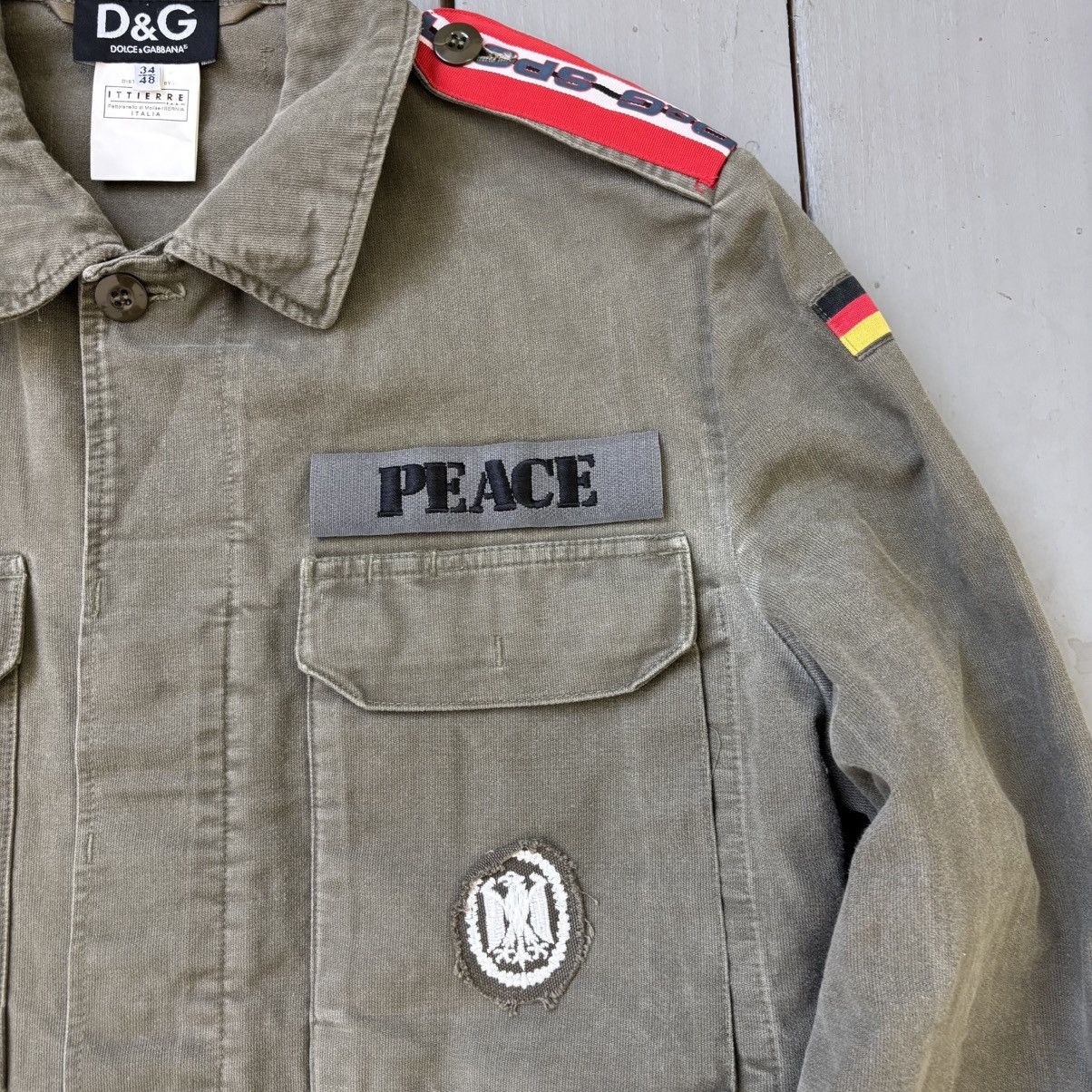 Dolce & Gabbana Vintage “Fight Only 4 Peace” Military Jacket Size US M / EU 48-50 / 2 - 2 Thumbnail