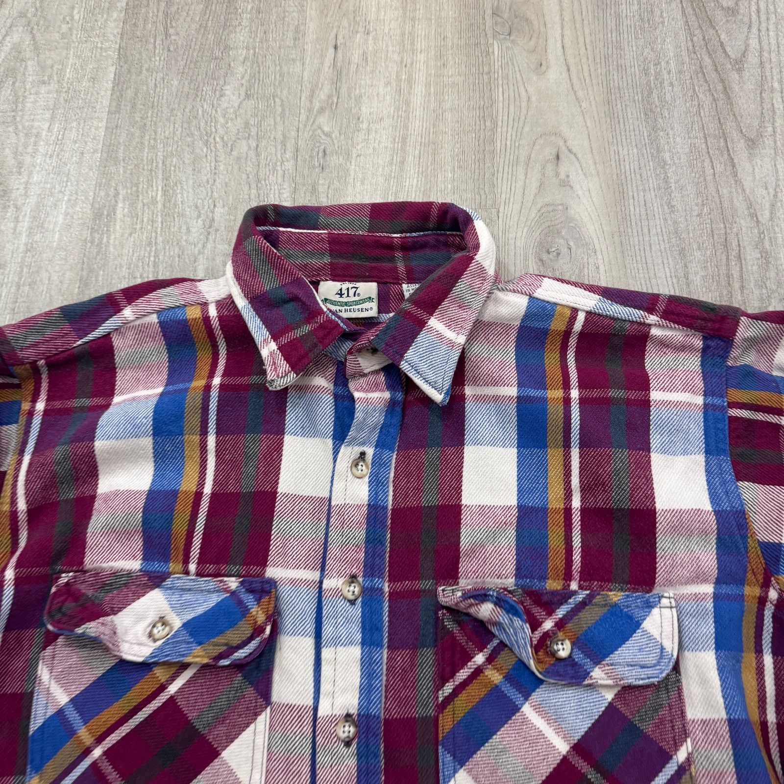 Vintage Vintage 417 Van Heusen Flannel Shirt Men's Extra Large XL Size US XL / EU 56 / 4 - 3 Thumbnail