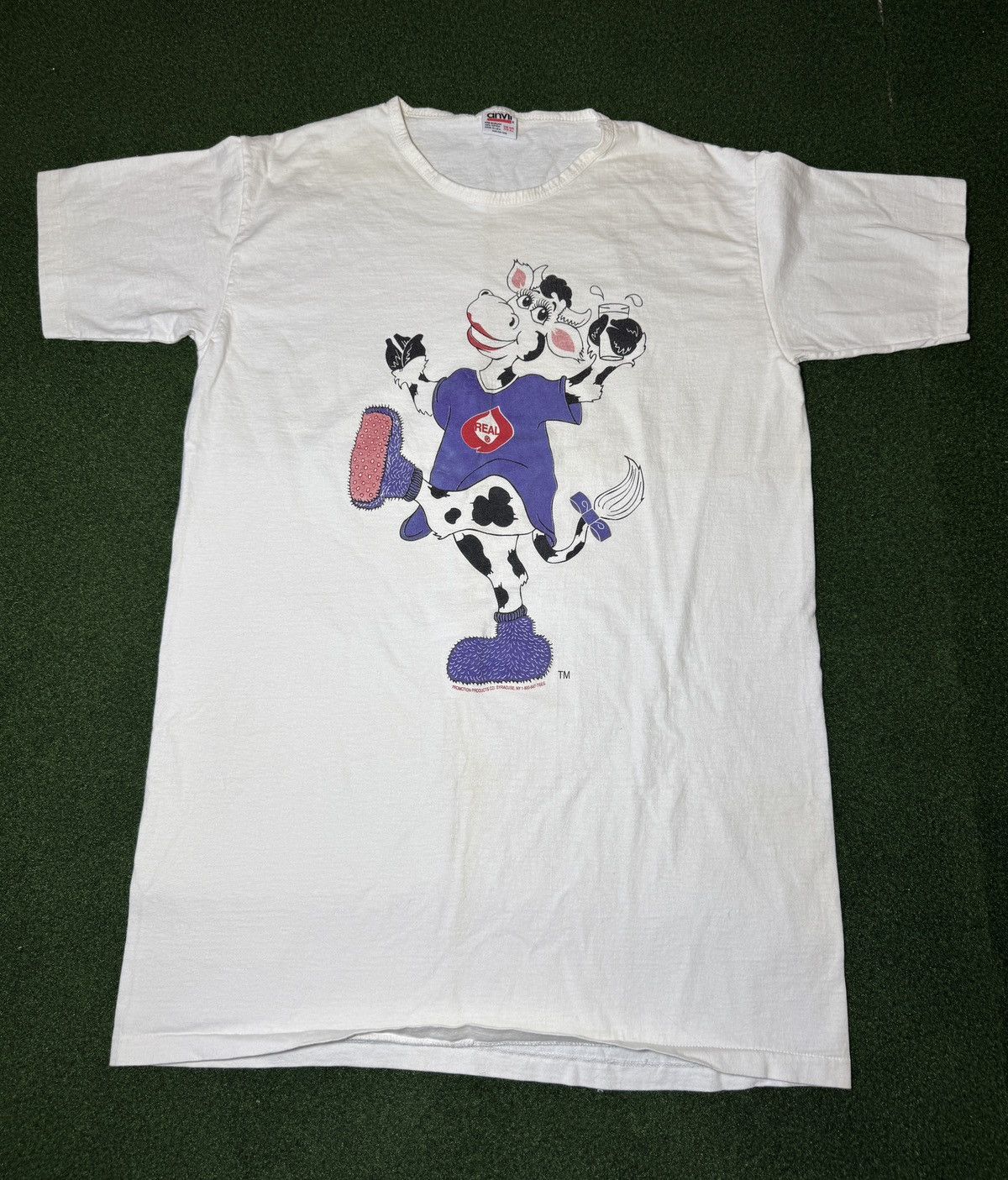 Vintage Vintage 90s Cartoon Cow Real Milk Night Shirt Night Gown Size ONE SIZE - 1 Thumbnail