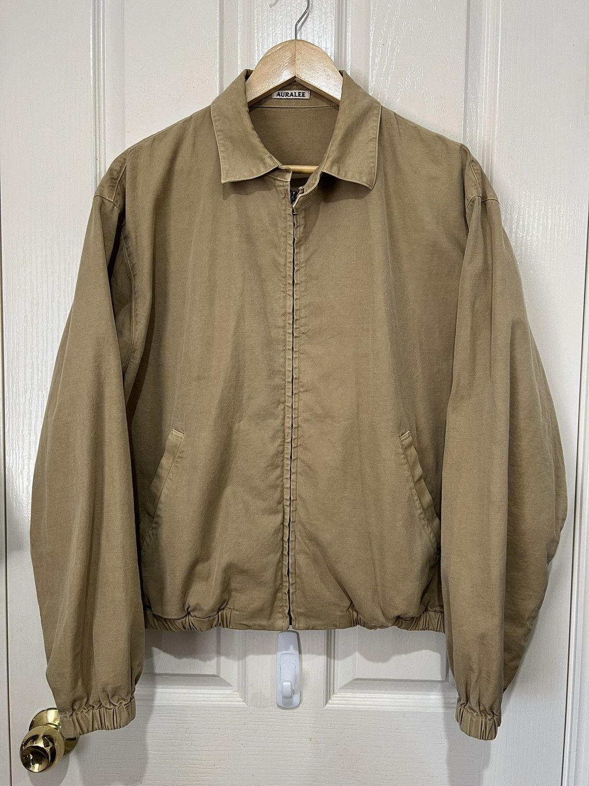 Auralee Product Dyed Finx Gabardine Swing Top Dyed Beige | Grailed