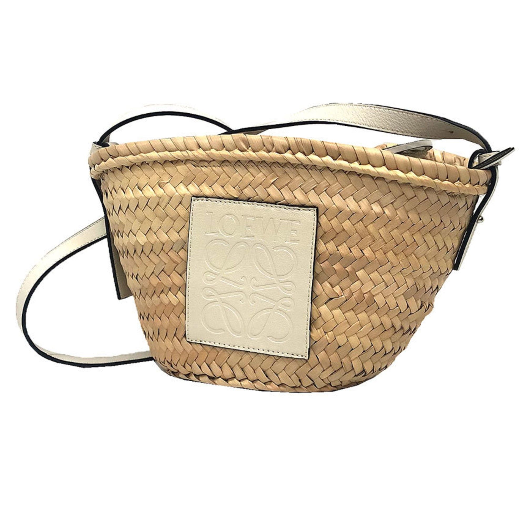 Loewe LOEWE A223222X01 Shoulder Bag Palm Leaf Handbag Natural x White Women's Size ONE SIZE - 1 Thumbnail