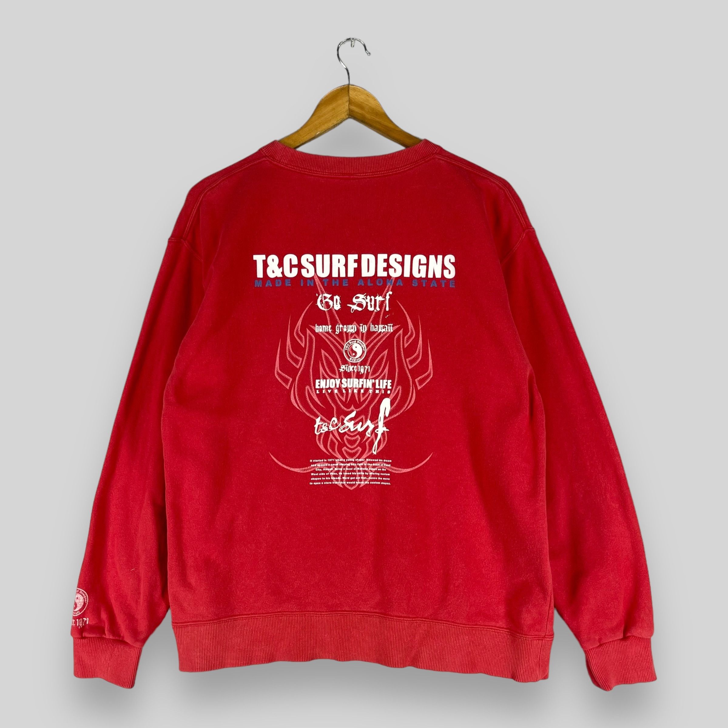 Japanese Brand × Vintage Vintage T&C Surf Design Back Hit Logo Printed Sweatshirt Size US M / EU 48-50 / 2 - 1 Thumbnail