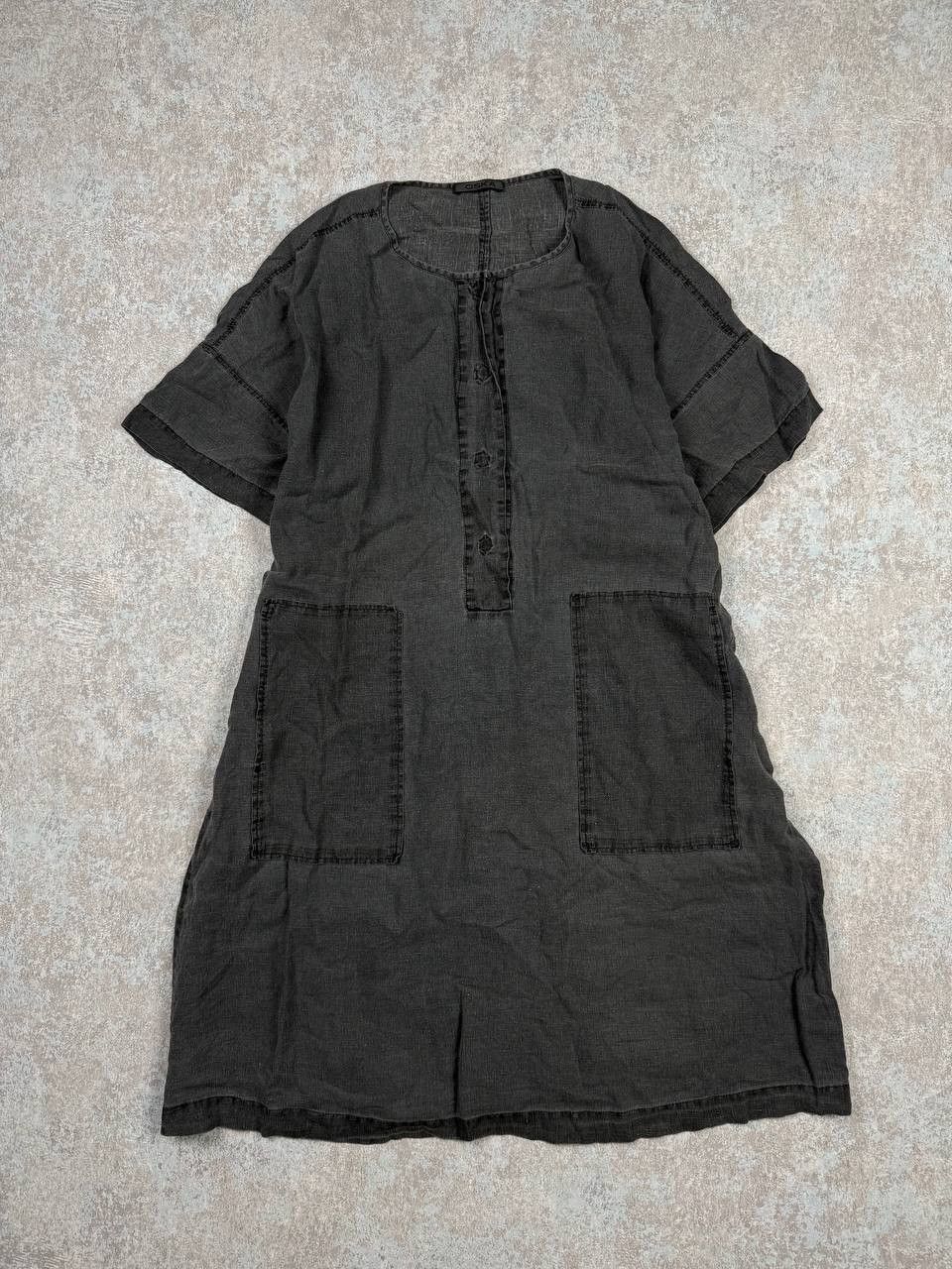 OSKA Oska Gray Linen Dress Patch Pockets Size XS / US 0-2 / IT 36-38 - 1 Thumbnail