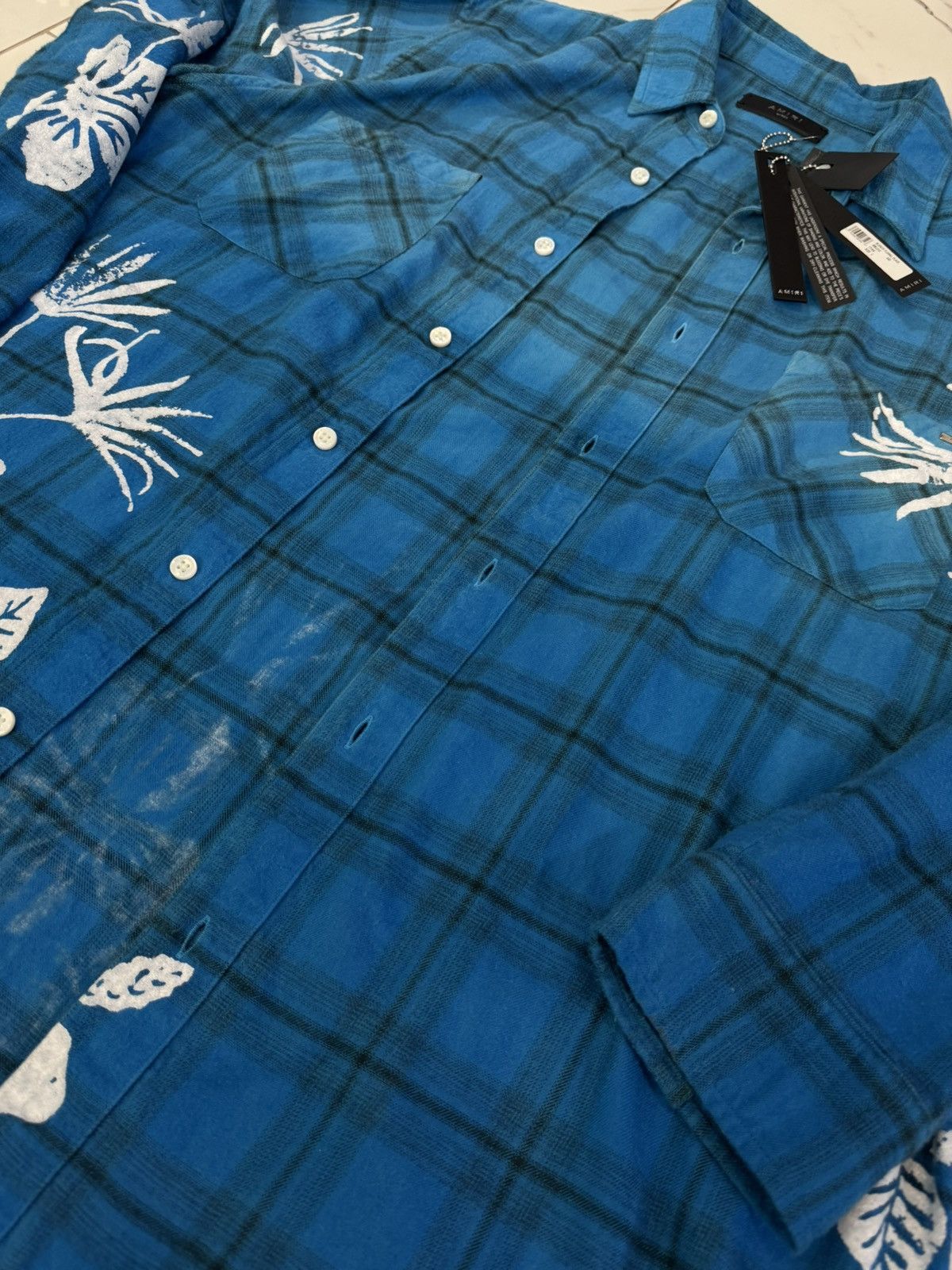 Amiri Amiri Bleach Floral Plaid Flannel Size US L / EU 52-54 / 3 - 3 Thumbnail