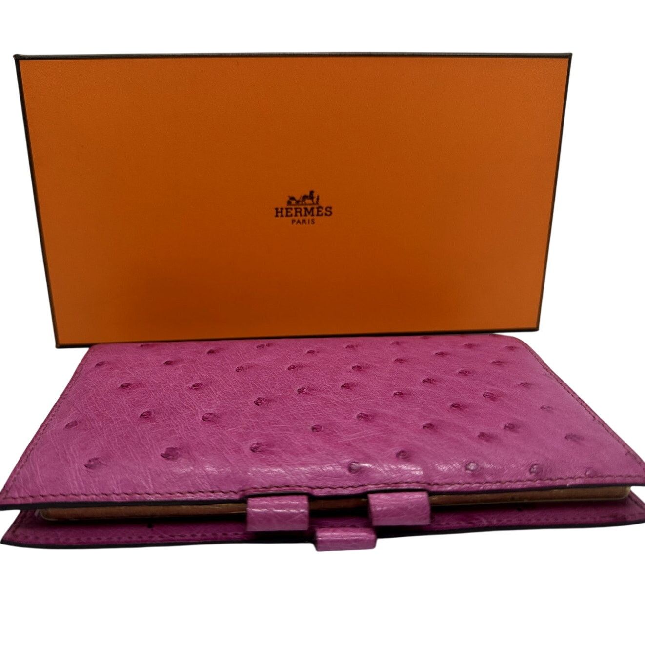 Hermes HERMES Globetrotter NotebookAgenda Ostrich Pink-RARE EUCwbox Size ONE SIZE - 1 Thumbnail