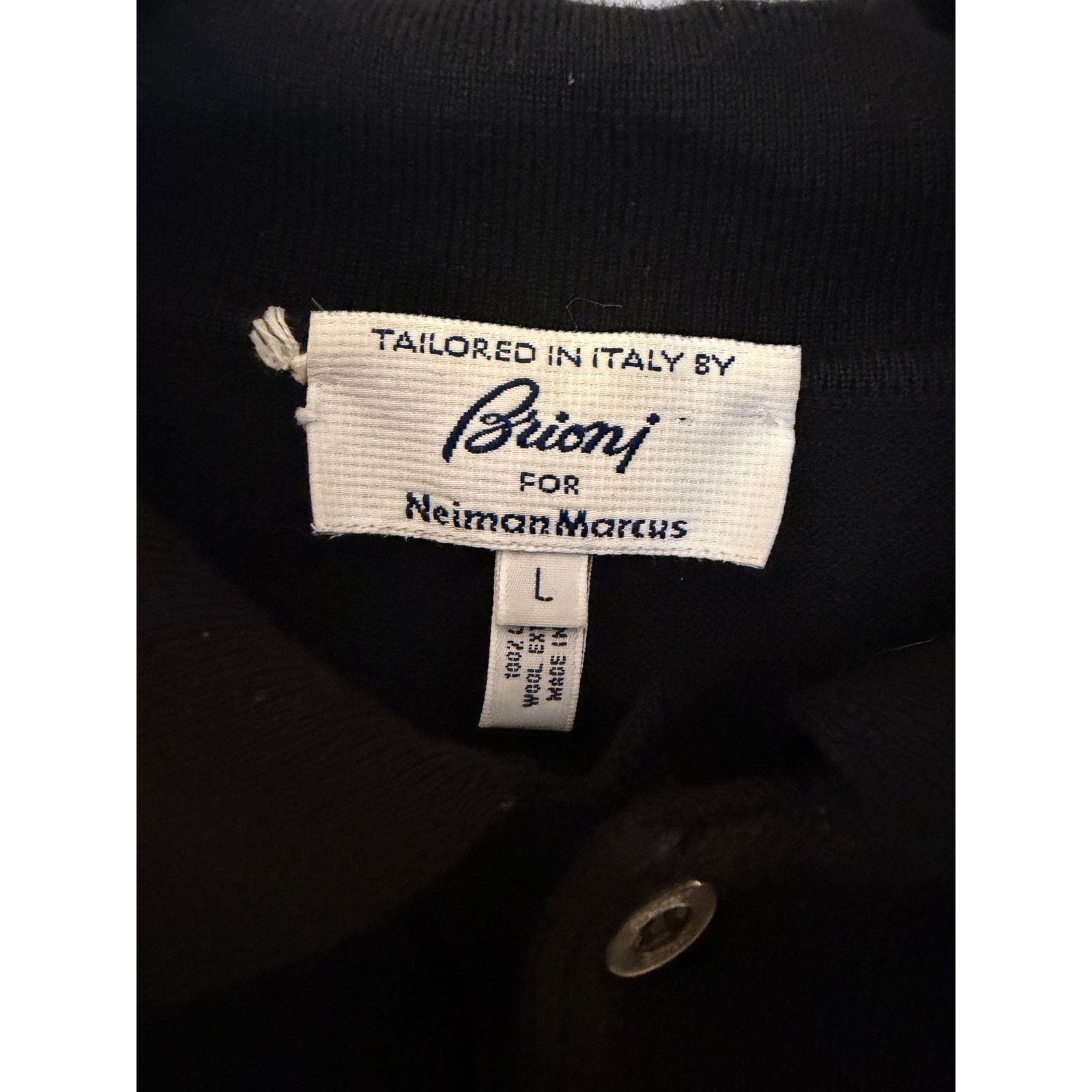 Brioni Tailored Brioni by Neiman Marcus Black Wool Shirt Size US L / EU 52-54 / 3 - 3 Thumbnail