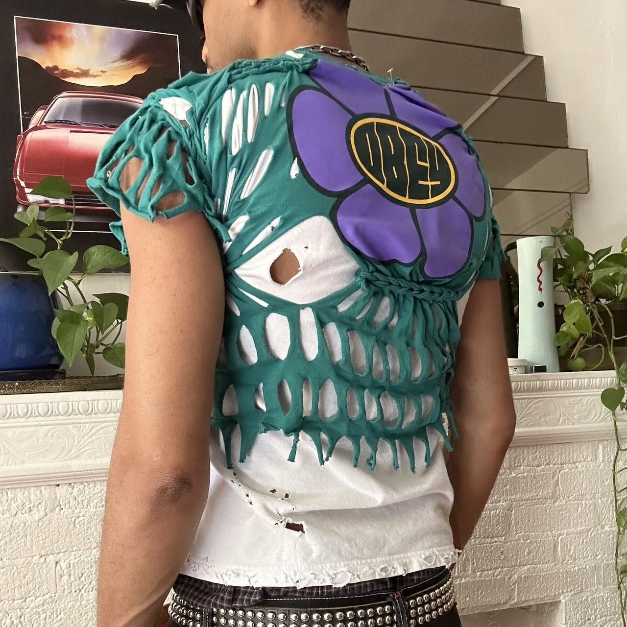 Obey ASTROBOI* OBEY GREEN BRAIDED FLORAL CROPPED TOP _ SMALL Size US S / EU 44-46 / 1 - 4 Thumbnail