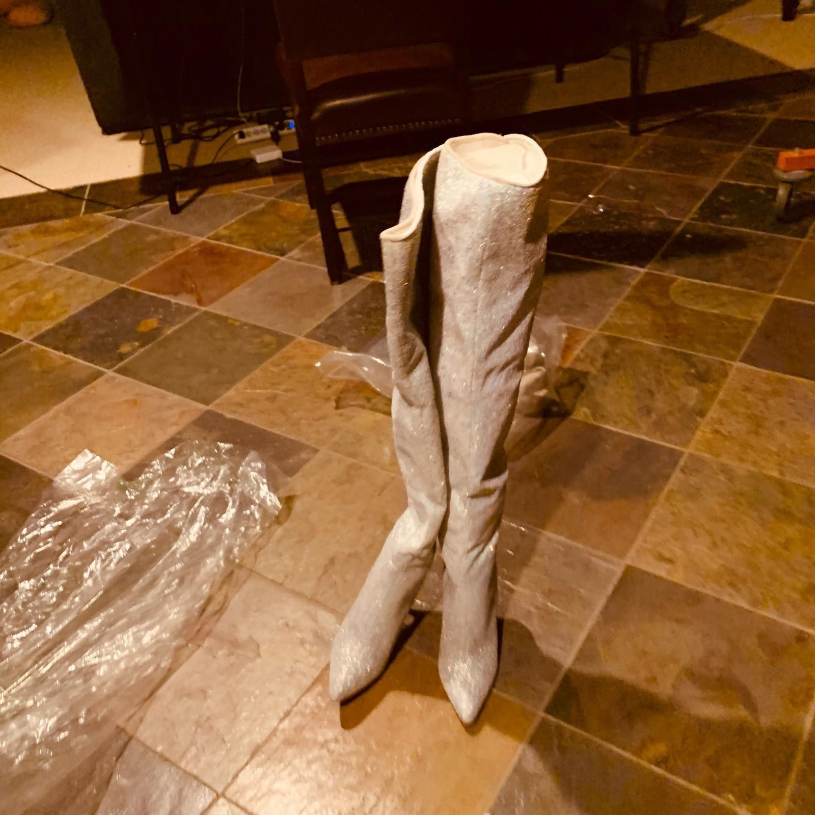Pleasures COURTLY-3015 Women 5" Glitter Thigh High Boots Sz. 8 G125 Size US 8 / IT 38 - 1 Thumbnail