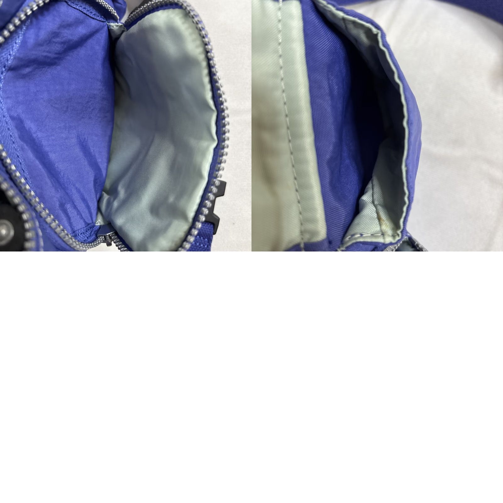 Vintage Kipling Blue Nylon Fanny Pack/Belt Bag Multi Pocket Travel Everyday Purse Crossbody Women's Medium Blue Nylon Bag Black/Gray Lining Pockets Size ONE SIZE - 8 Thumbnail