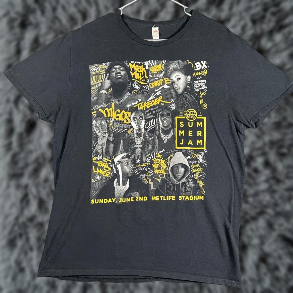 Fruit Of The Loom Hot 97 Summer Jam Shirt Mens XL Black 2019 MetLife Stadium Hip Hop Tee Shirt Size US XL / EU 56 / 4 - 1 Thumbnail