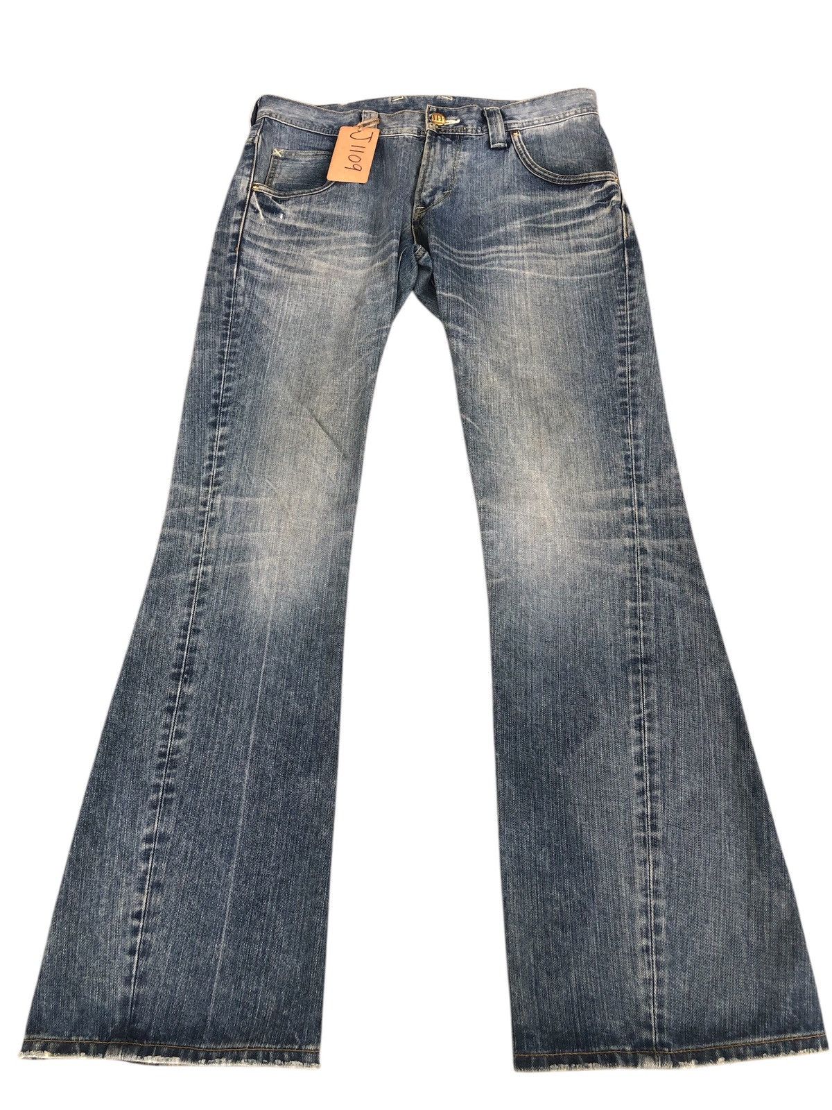 If Six Was Nine Japanese Lee Flared Jeans Distressed Jeans Size US 33 - 1 Thumbnail