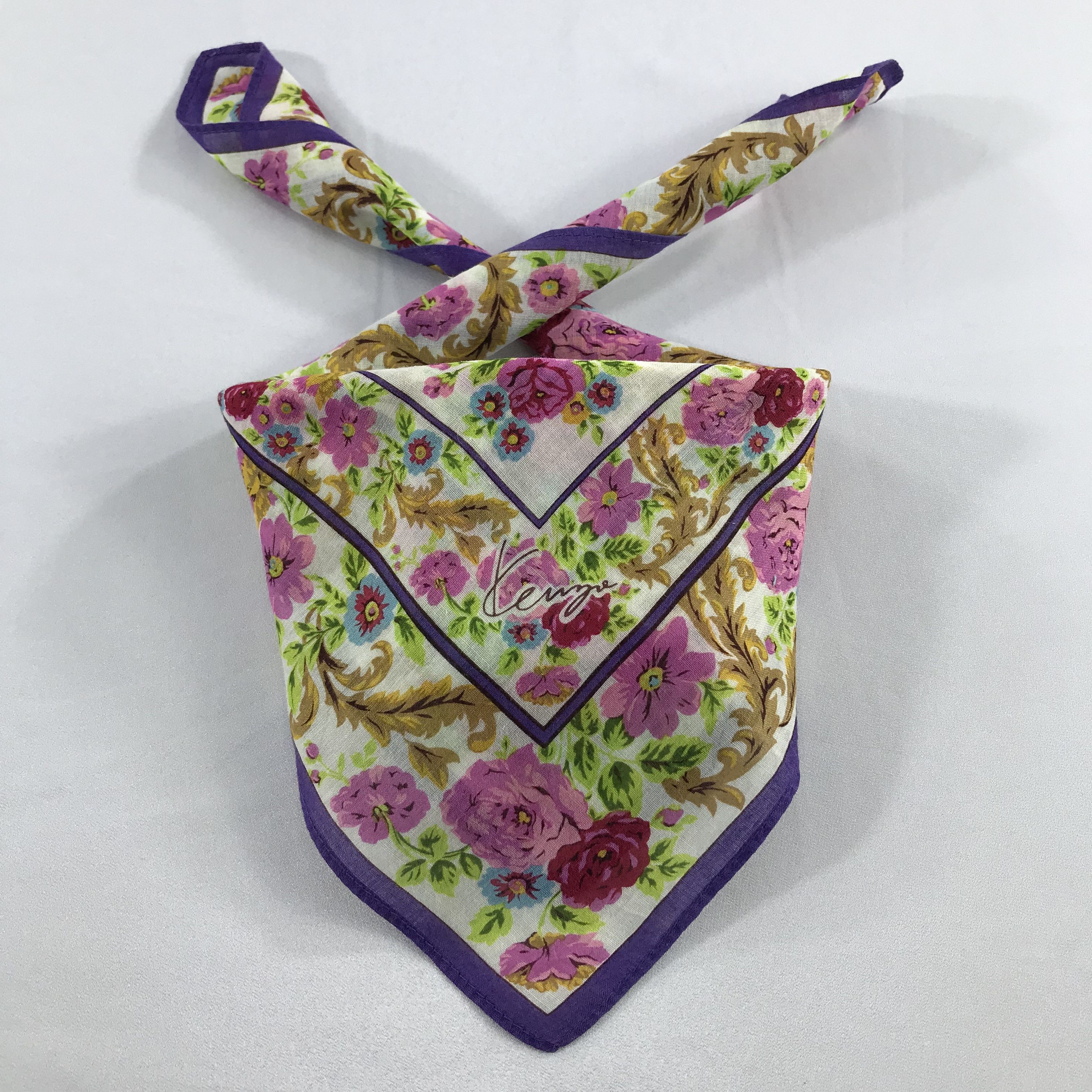 Kenzo × Vintage Kenzo Bandana / Handkerchief / Neckerchief - S2163 Size ONE SIZE - 4 Thumbnail