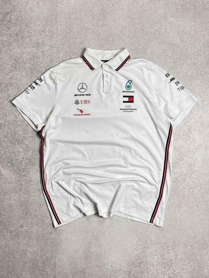 Vintage Vintage Mercedes Patronas AMG Racing F-1 Polo Shirt XL Size US XL / EU 56 / 4 - 1 Thumbnail