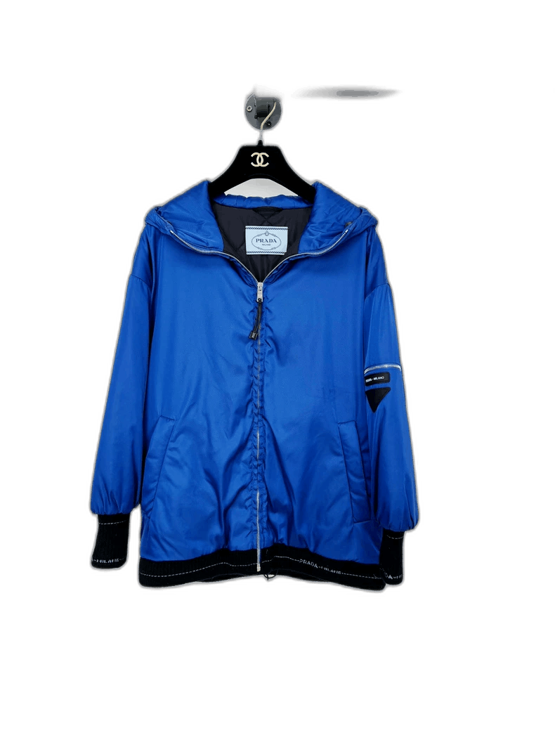 Prada Prada Blue Cotton Outerwear Jacket for Women -2505 Size S / US 4 / IT 40 - 1 Thumbnail