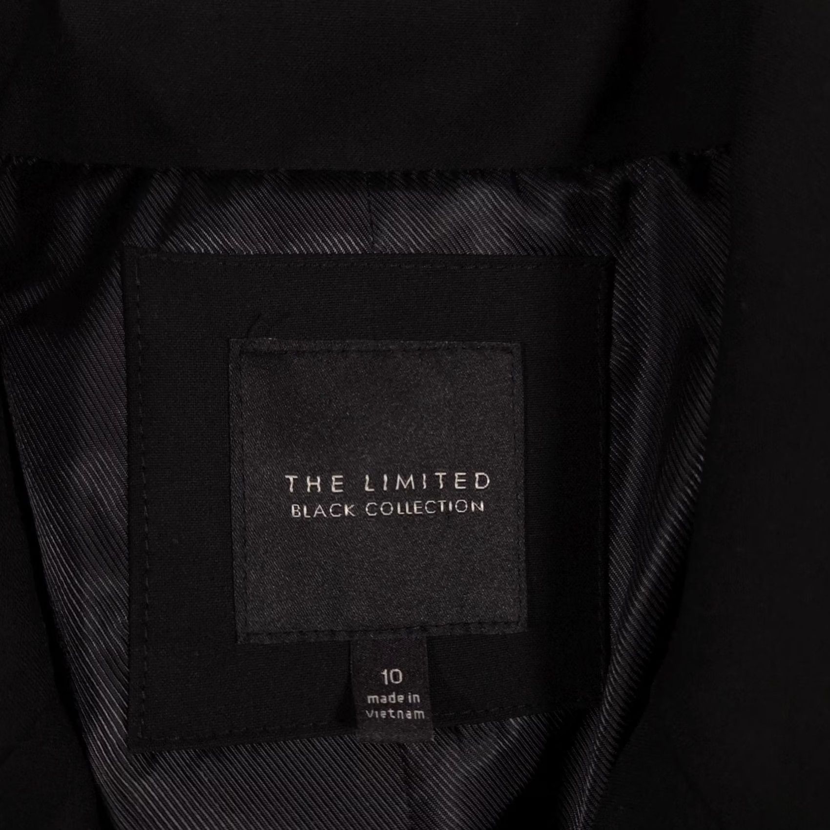 Vintage The Limited Blazer Womens 10 Black Two-Button Lined Stretch Suit Jacket Career Size L / US 10 / IT 46 - 6 Thumbnail