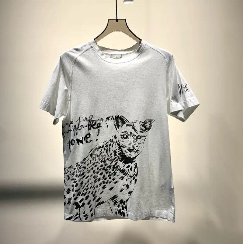 Dior Dior Men's White Cotton Graphic T-Shirt 0089 Size US S / EU 44-46 / 1 - 1 Thumbnail