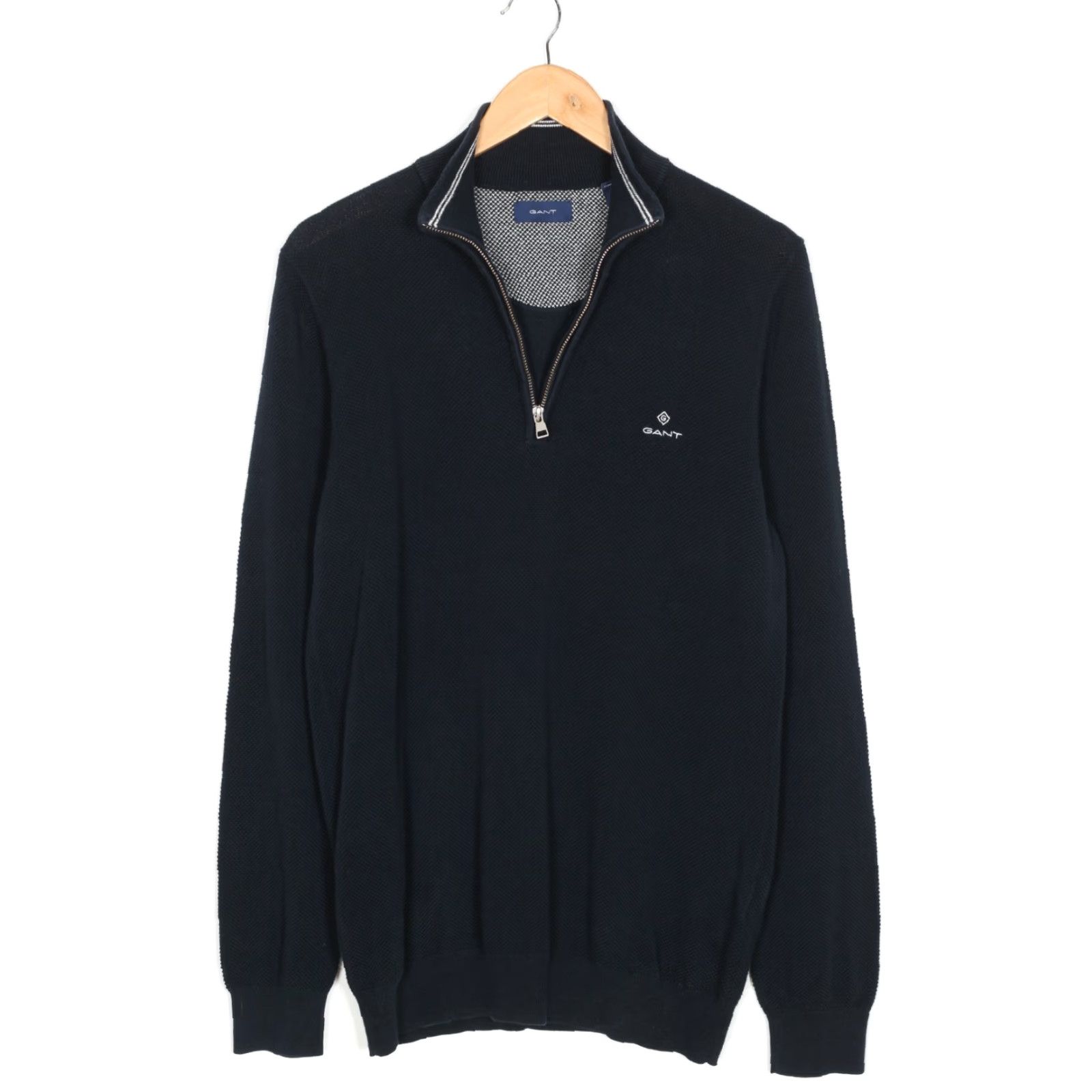 Gant GANT Cotton Pique Half Zip Jumper Men L Blue VR3526 Size US L / EU 52-54 / 3 - 2 Thumbnail