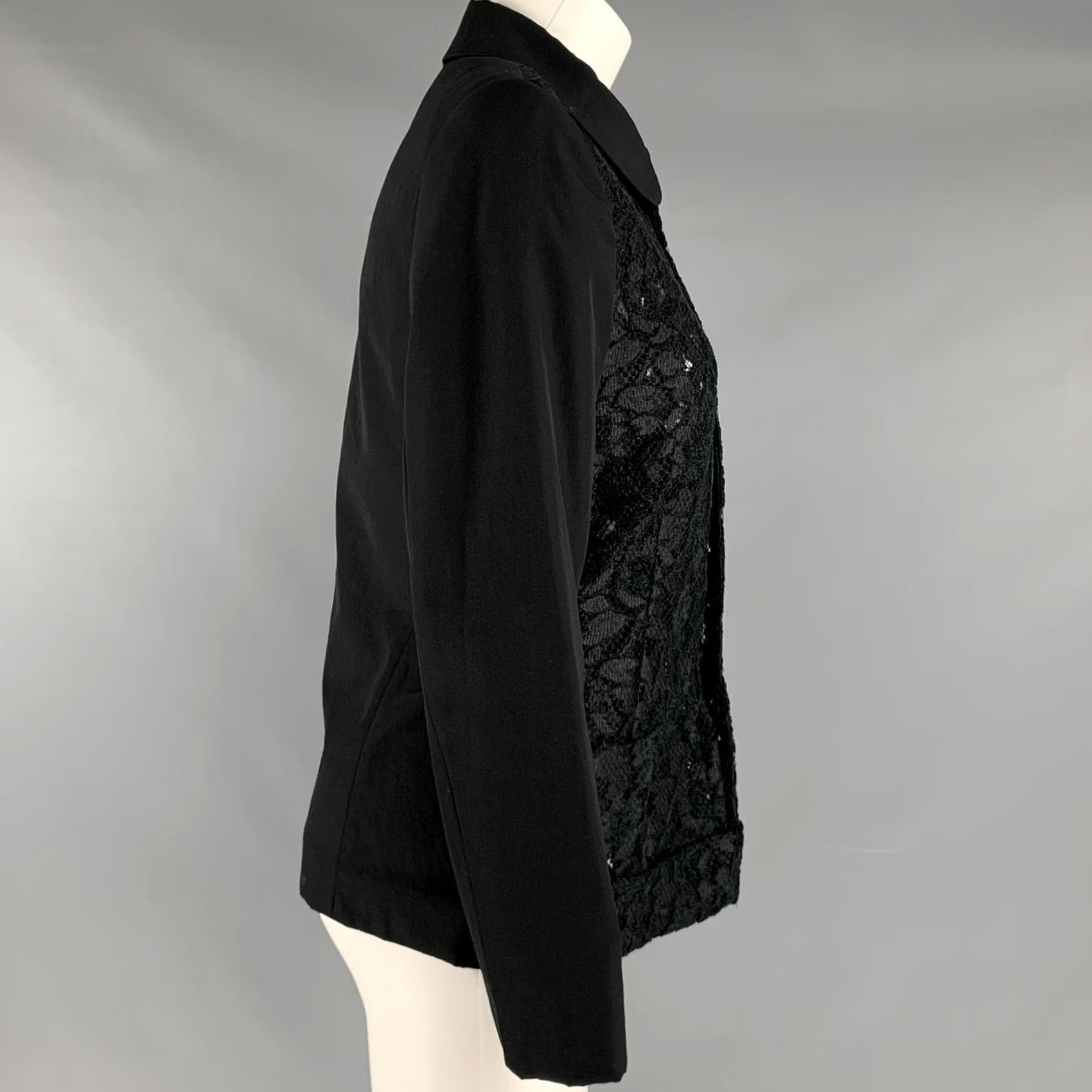 Comme des Garcons Girl COMME des GARCONS Size S Black Wool Lace Jacket Size S / US 4 / IT 40 - 2 Thumbnail
