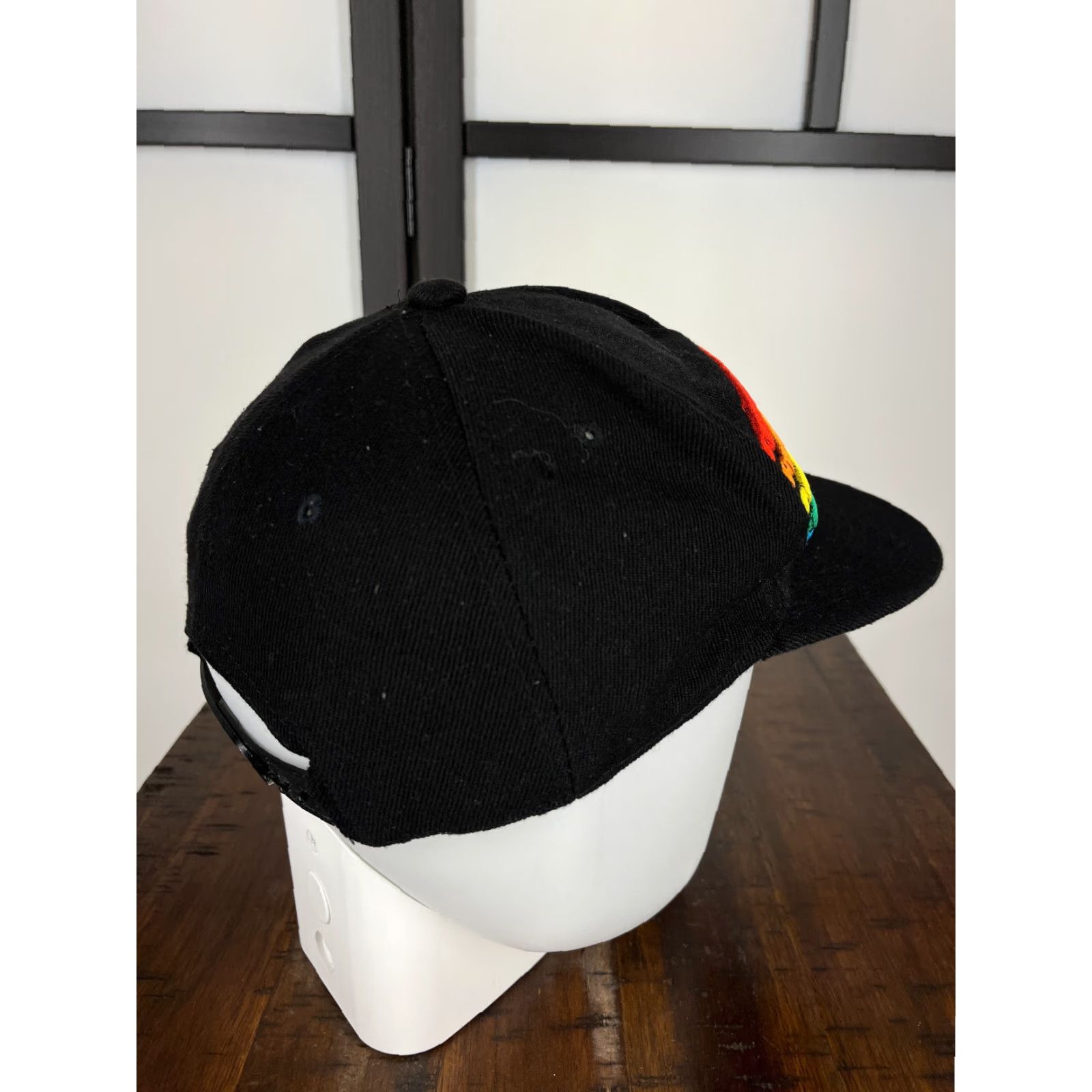 Rainbow New Glory Cap Snap Back Adult One Size Black Rainbow Pride Embroidered Polyester Hat/Cap Adjustable, Lightweight Unisex Adults NS Size ONE SIZE - 7 Thumbnail