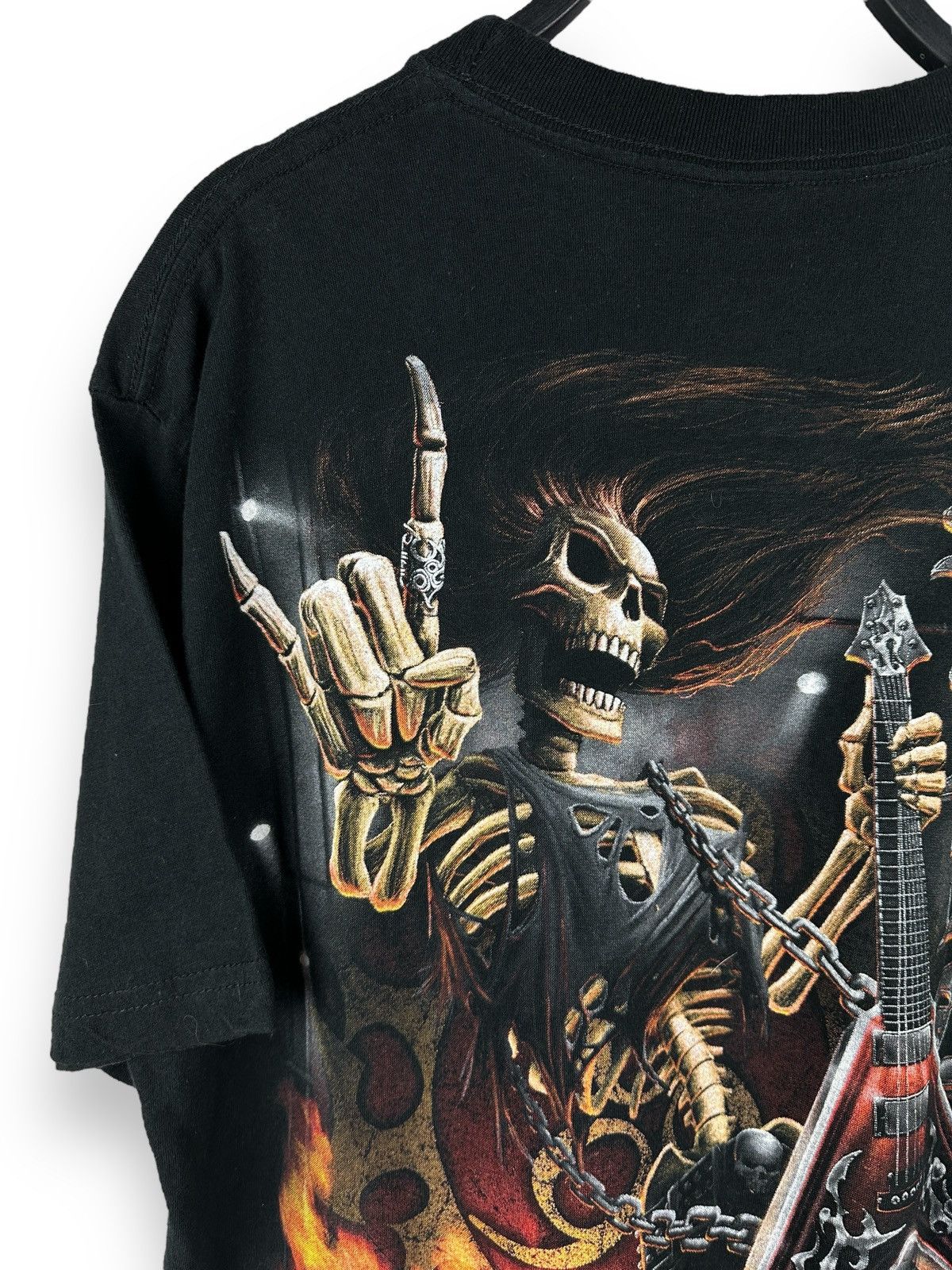 Other Vintage Rock Salute Skull Over Print Double Sided T-Shirt Size US L / EU 52-54 / 3 - 2 Thumbnail