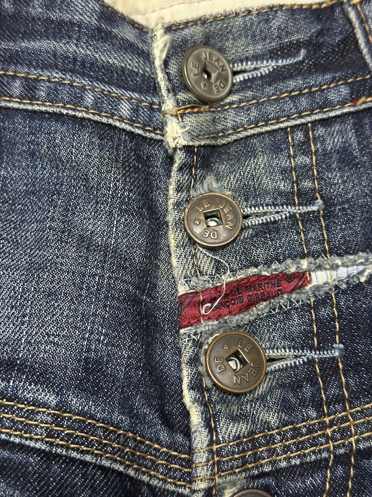 Marithe + Francois Girbaud Flare Marithe Francois Girbaud Distress Denim. Size US 32 / EU 48 - 9 Thumbnail