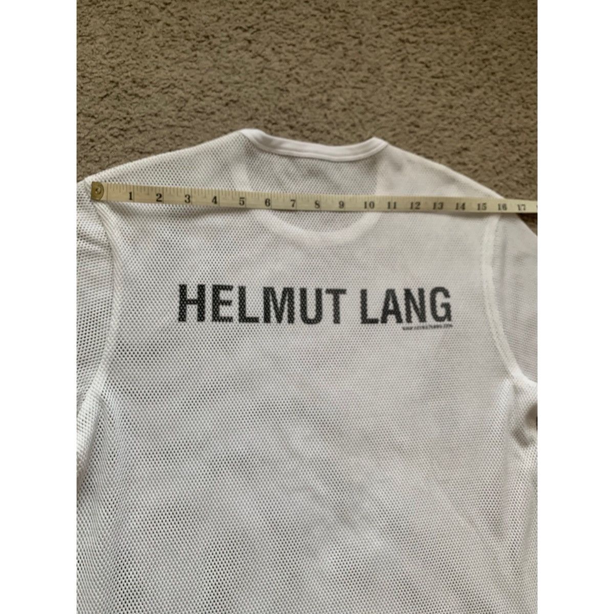Helmut Lang HELMUT LANG WHITE LOGO MESH TOP Size US M / EU 48-50 / 2 - 18 Thumbnail