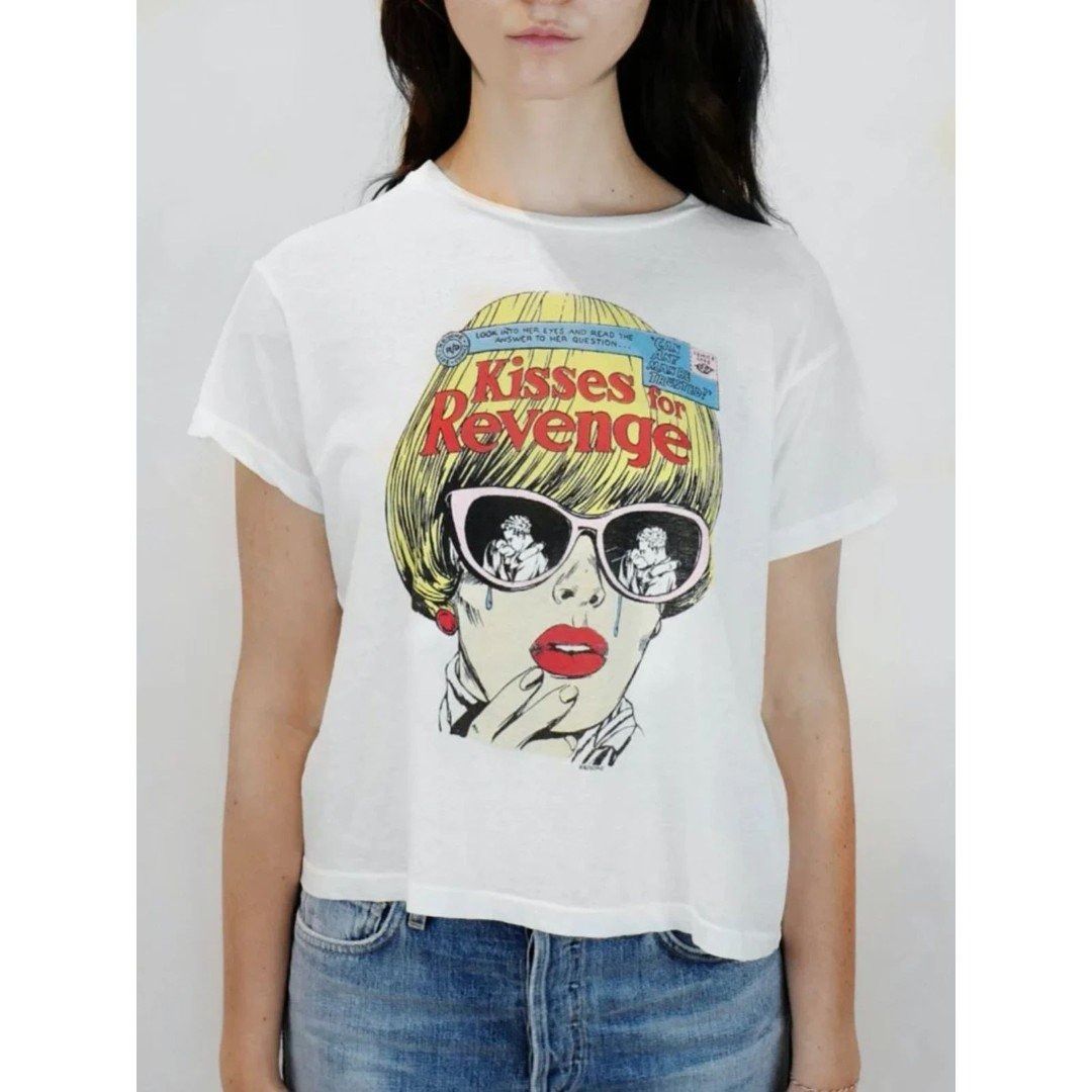 RE/DONE RE/DONE Kisses for Revenge Graphic Retro 70's Loose Tee Vint Size XS / US 0-2 / IT 36-38 - 3 Thumbnail