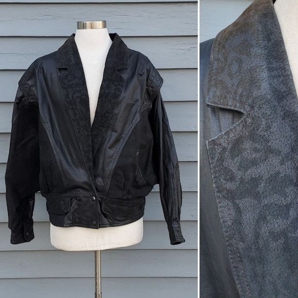 Vintage Vintage 90s y2k Black Suede/Leather Moto Motorcycle Biker Gr Size M / US 6-8 / IT 42-44 - 5 Thumbnail