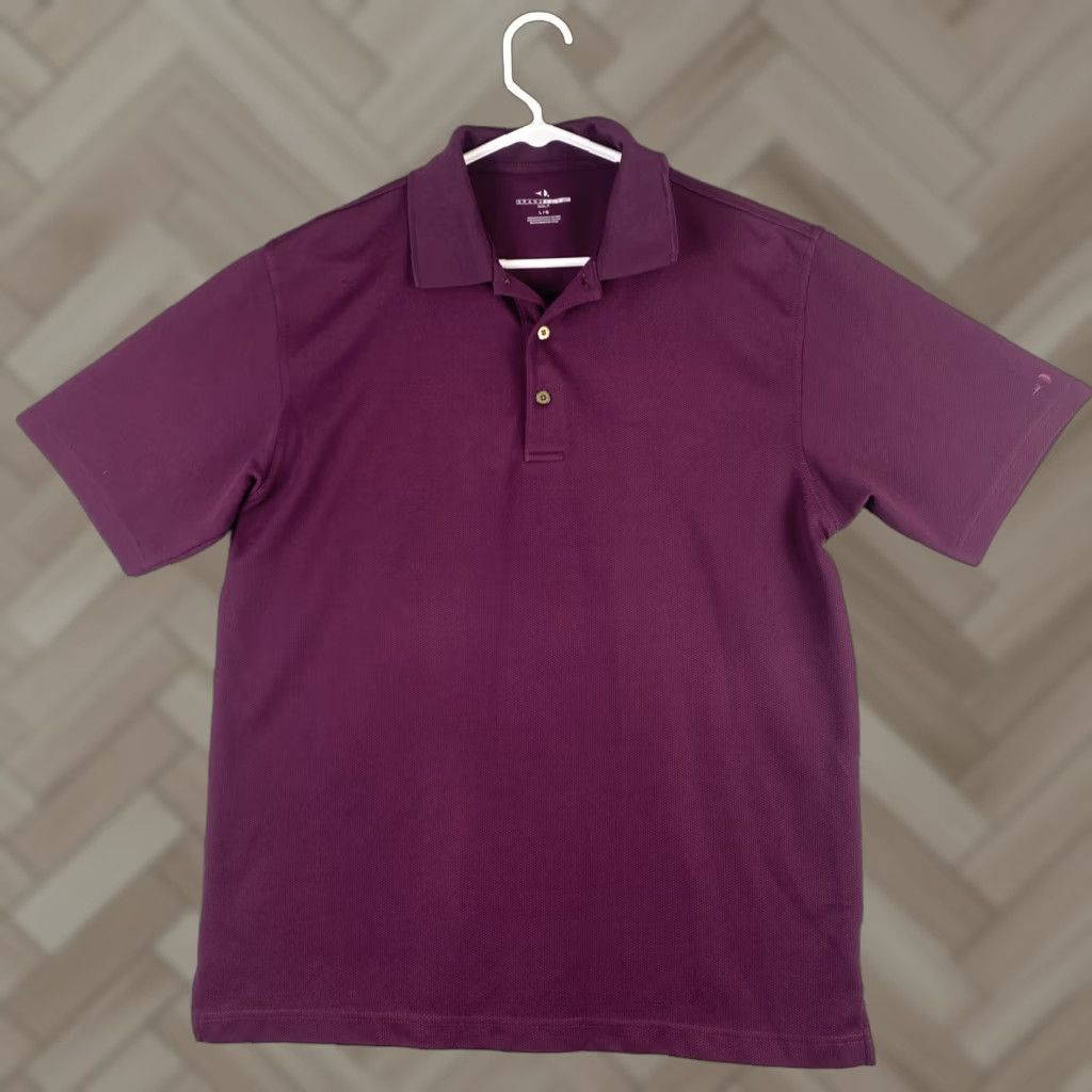 Vintage Grand Slam Polo Shirt Men Large Burgundy Golf Activewear Casual Knit 100% Polyester Short Sleeve Button Collared Regular Fit Performance Shirt Size US L / EU 52-54 / 3 - 1 Thumbnail