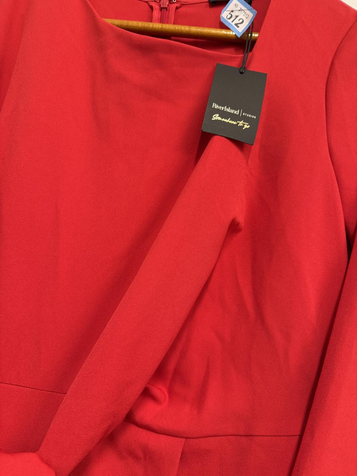 Other Heartland Red Long Sleeve Maxi Dress with Waist Tie b512 Size XL / US 12-14 / IT 48-50 - 3 Thumbnail