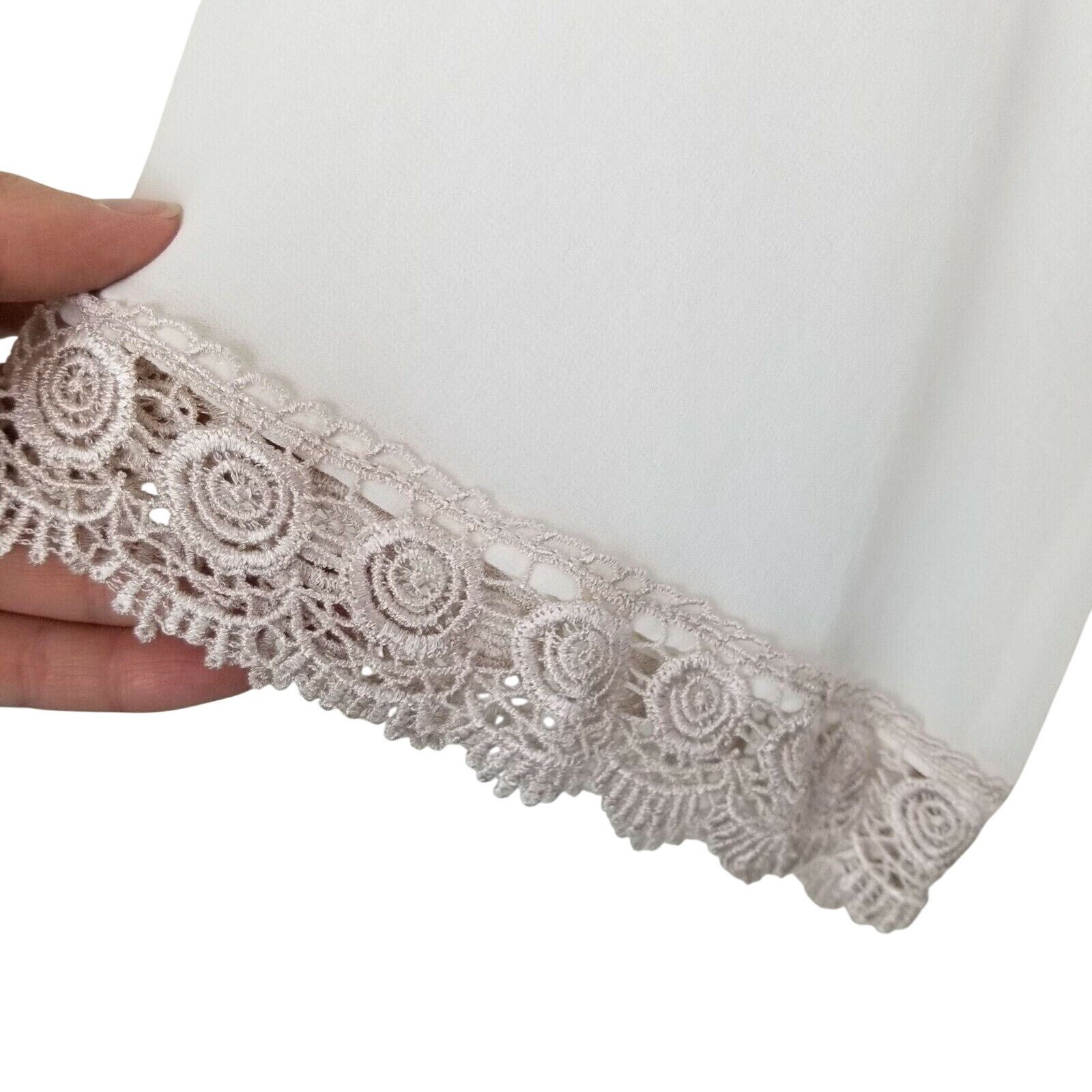Aubercy Love Audrey 3+1 Tunic Blouse Sz L Lace Trim Classic Romantic Size L / US 10 / IT 46 - 5 Thumbnail