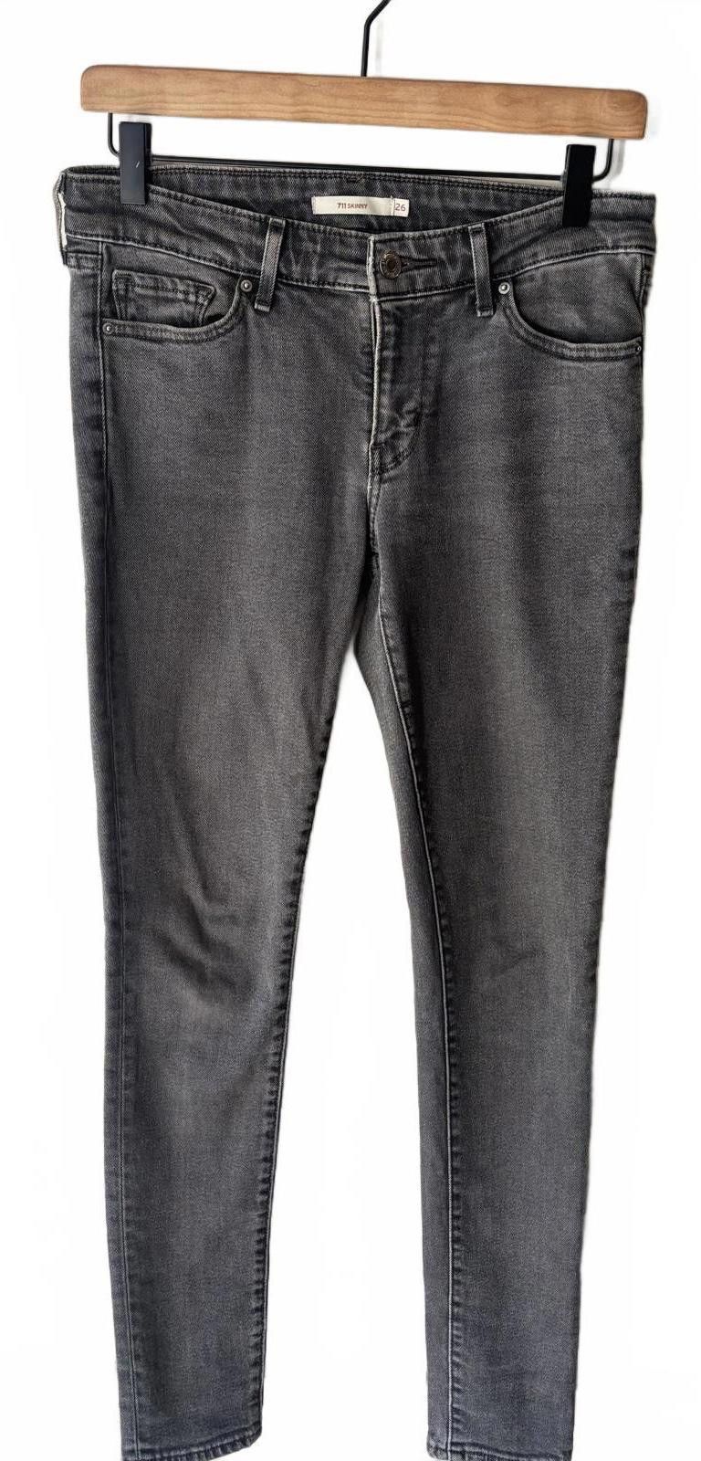 Levi's Levi’s 711’s Dark Gray Jeans Size 26" / US 2 / IT 38 - 1 Thumbnail