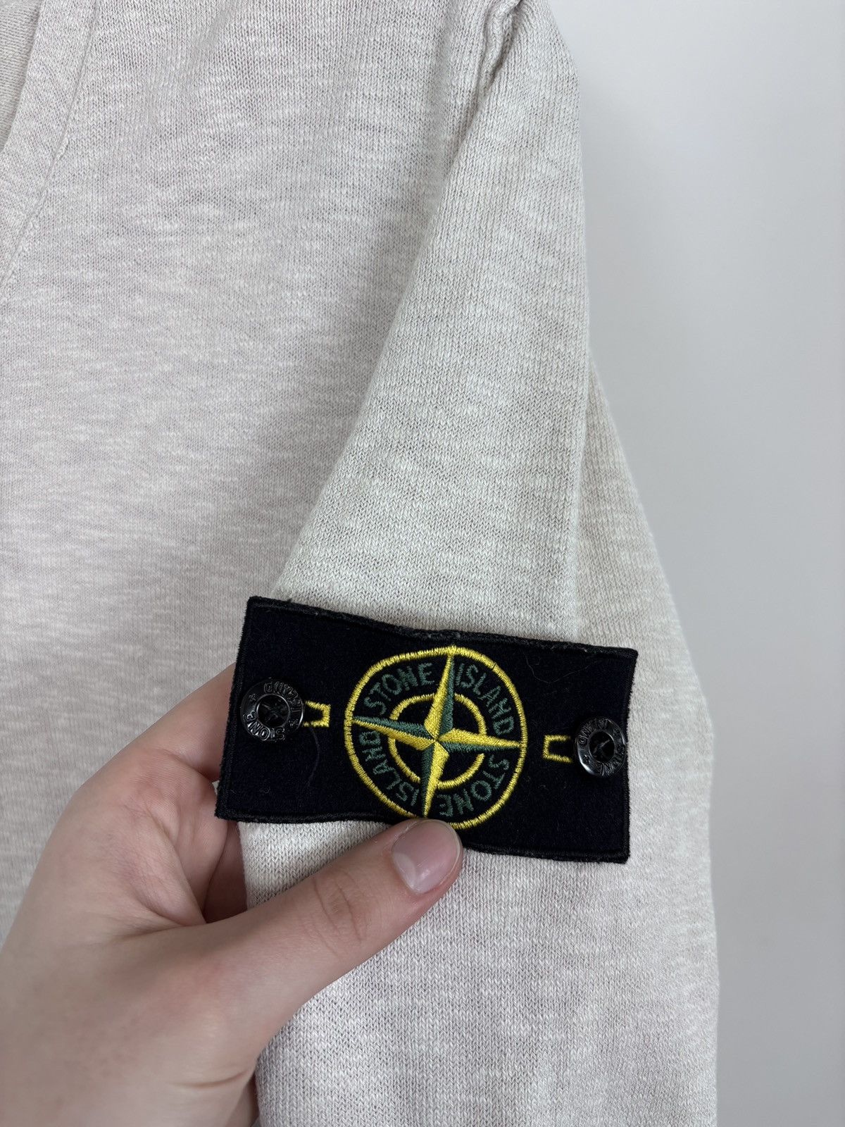 Stone Island Vintage Stone Island Men’s Beige Knit V-Neck Sweater Size US M / EU 48-50 / 2 - 8 Thumbnail