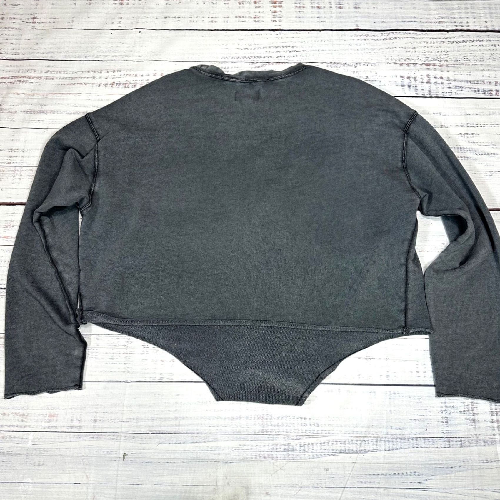 Vintage Aerie Womens Bodysuit Long Sleeve Gray Cotton Blend Crew Neck L Size L / US 10 / IT 46 - 5 Thumbnail