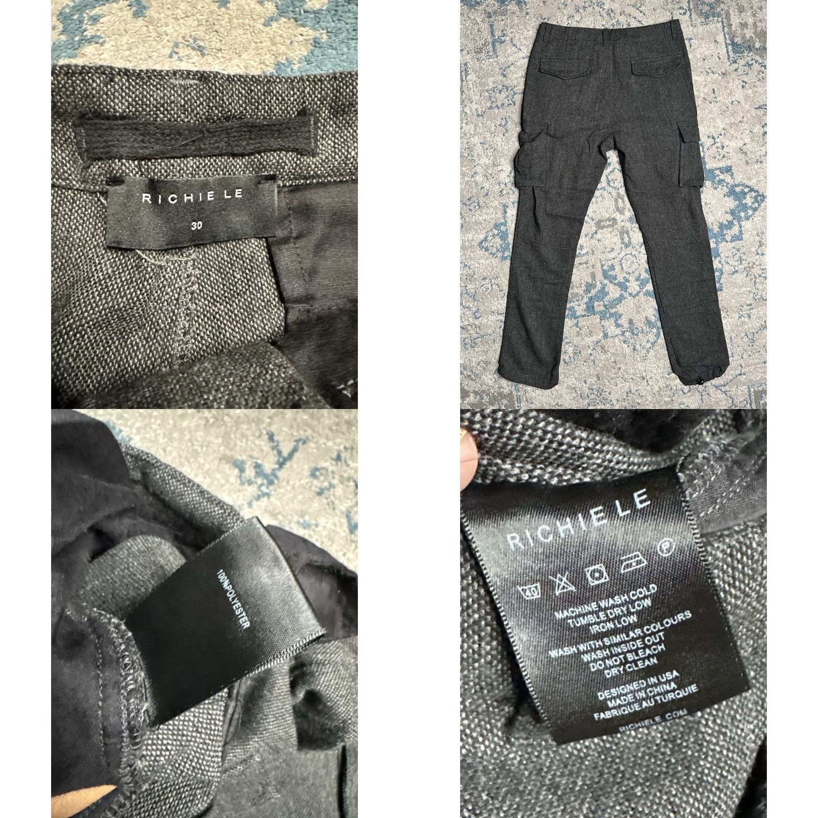 Vintage Richie Le Knit Cargo Pants Charcoal Size 30 Men Pants Knit Cargo Techwear Trousers 30in Inseam Gray Men's Size US 30 / EU 46 - 8 Thumbnail